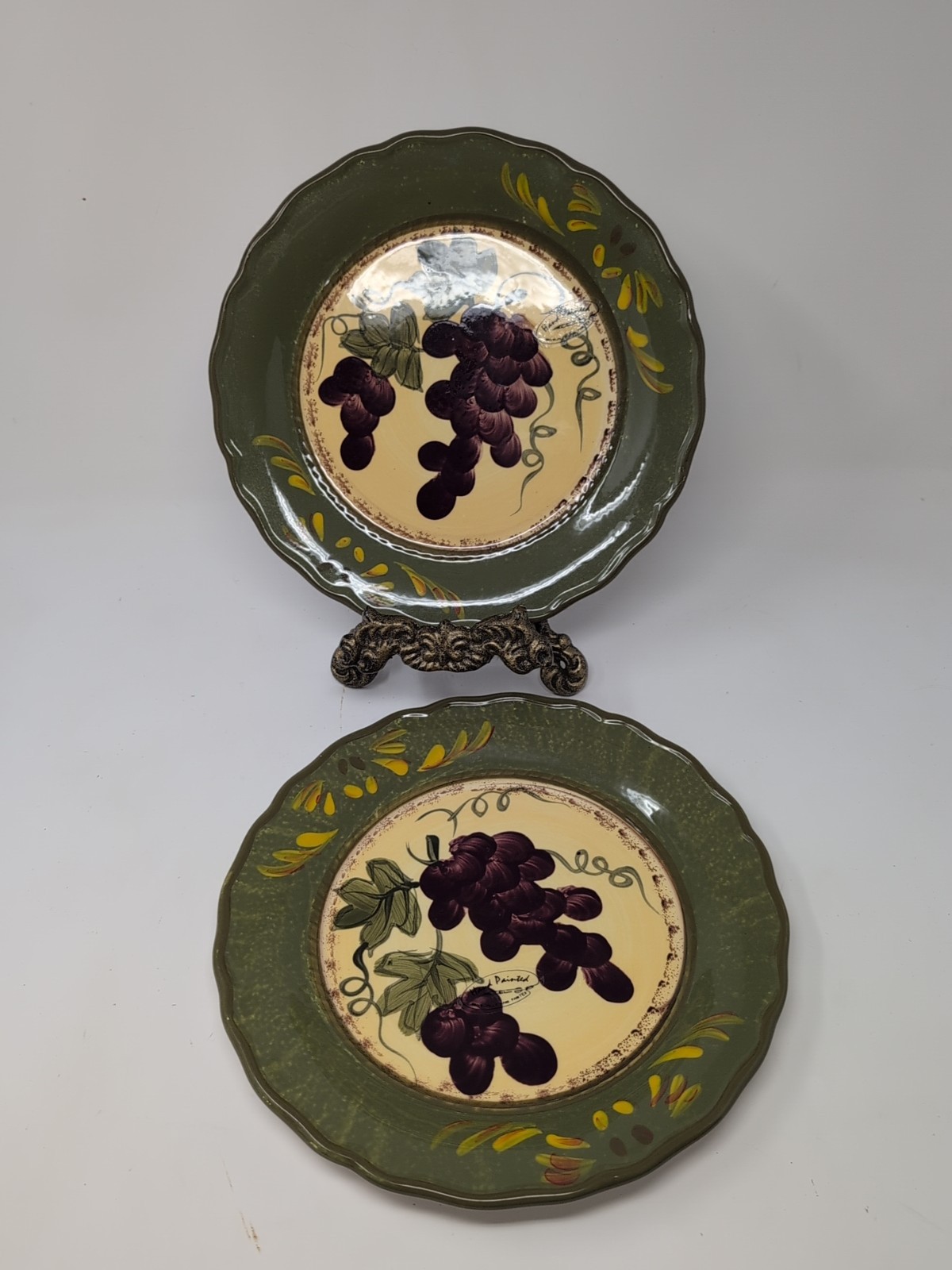 Set Of 2 Napa Vineyardby Casa Vero Dinner Plate Width: 10 1/8 in