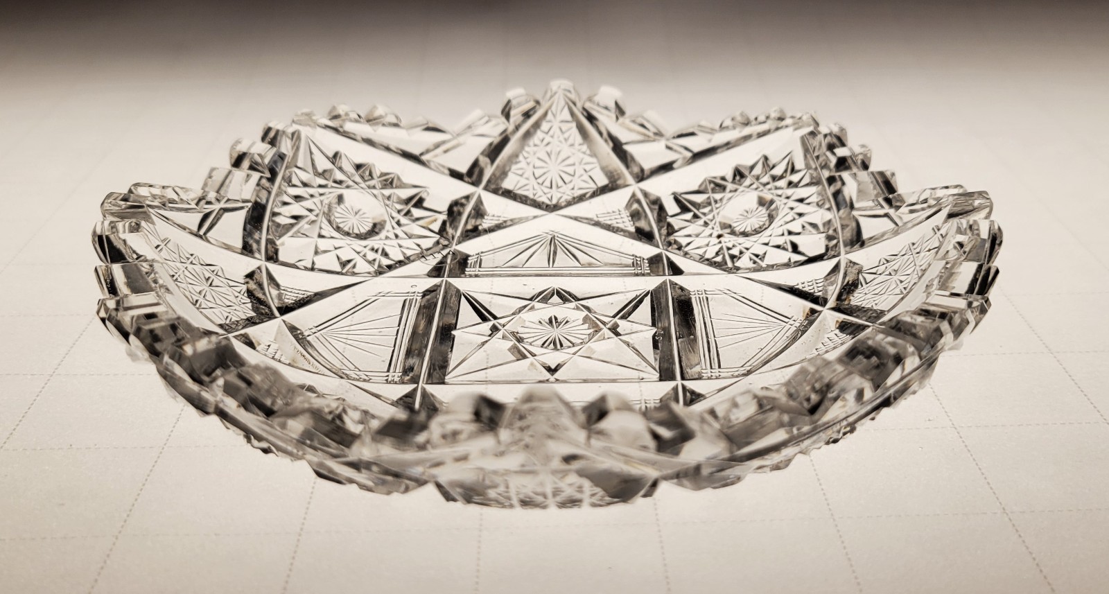 6″ Serving Dish American Brilliant Period Cut glass Hoare Monarch / Napoleon ABP