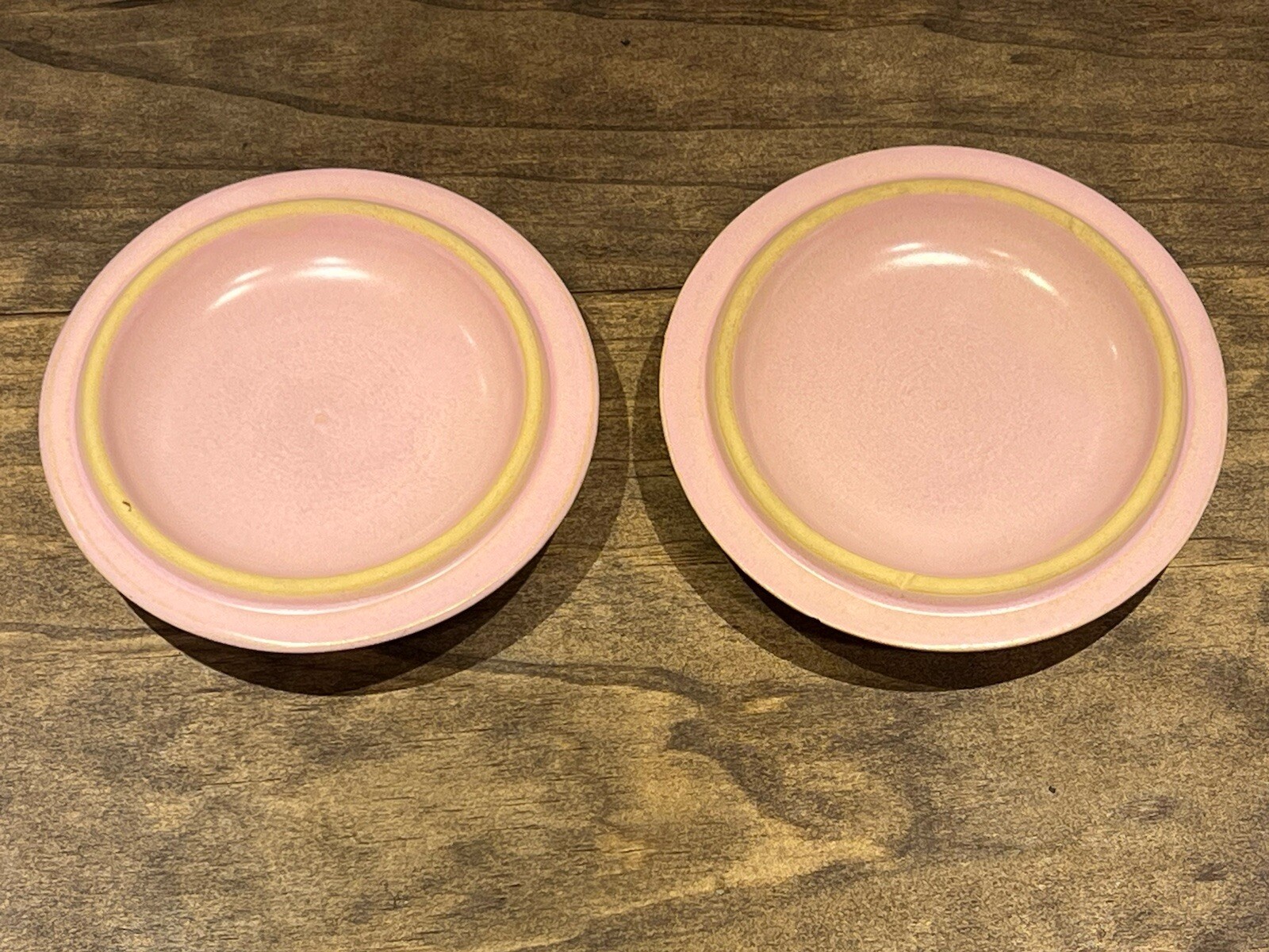 VTG La Solana Clay Pottery Individual Serving Casserole Bowls W/ Pink Lids Set 2