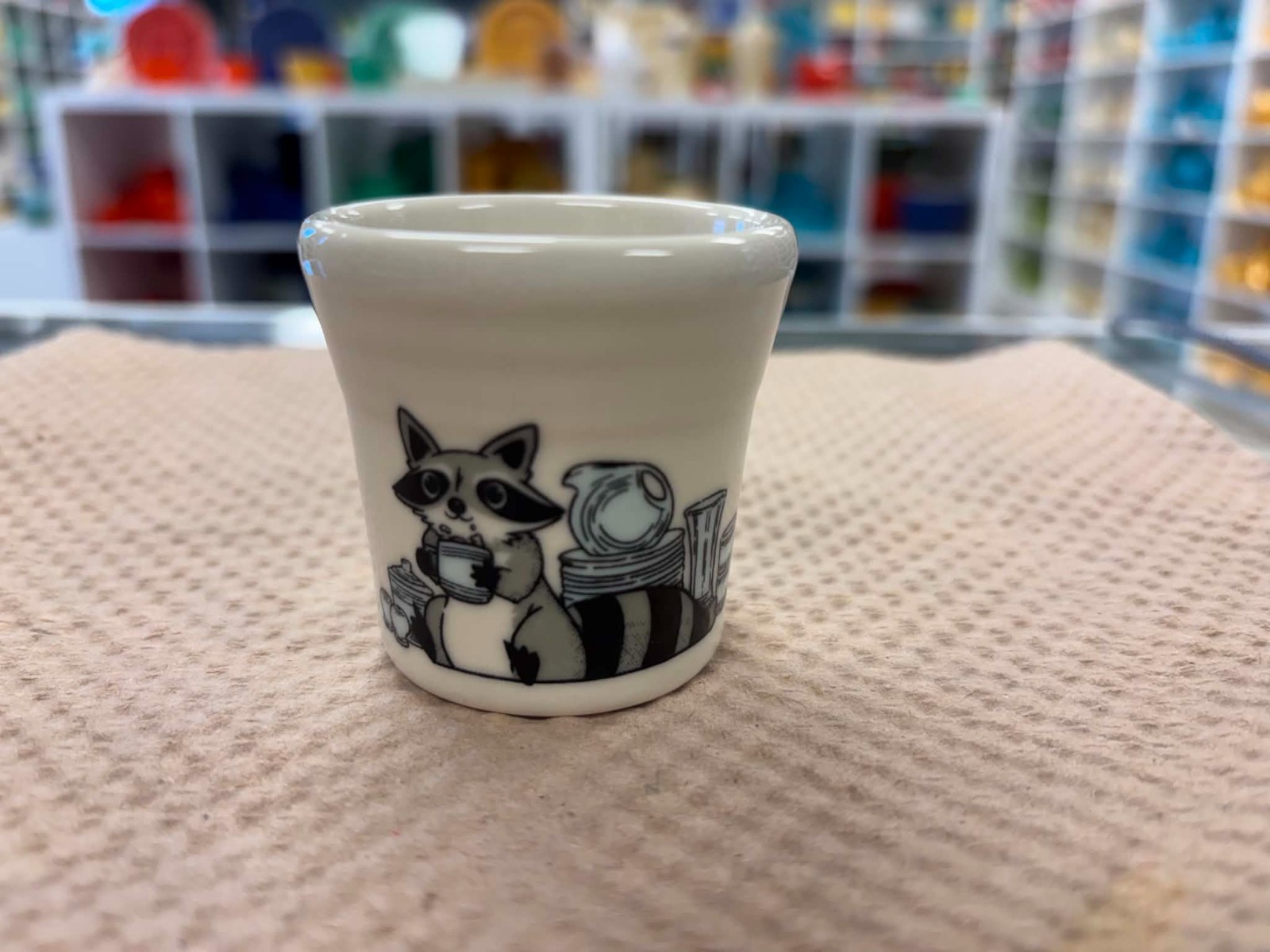 Fiesta HLCCA 2026 Dish Camp Cute Raccoon Shot Glass FTC Exclusive Linen
