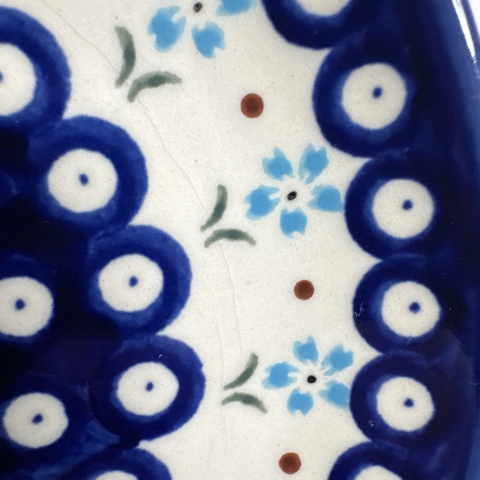 Boleslawiec Polish Pottery Salad/Dessert Plate Flowering Peacock 7.75″ SET OF 4