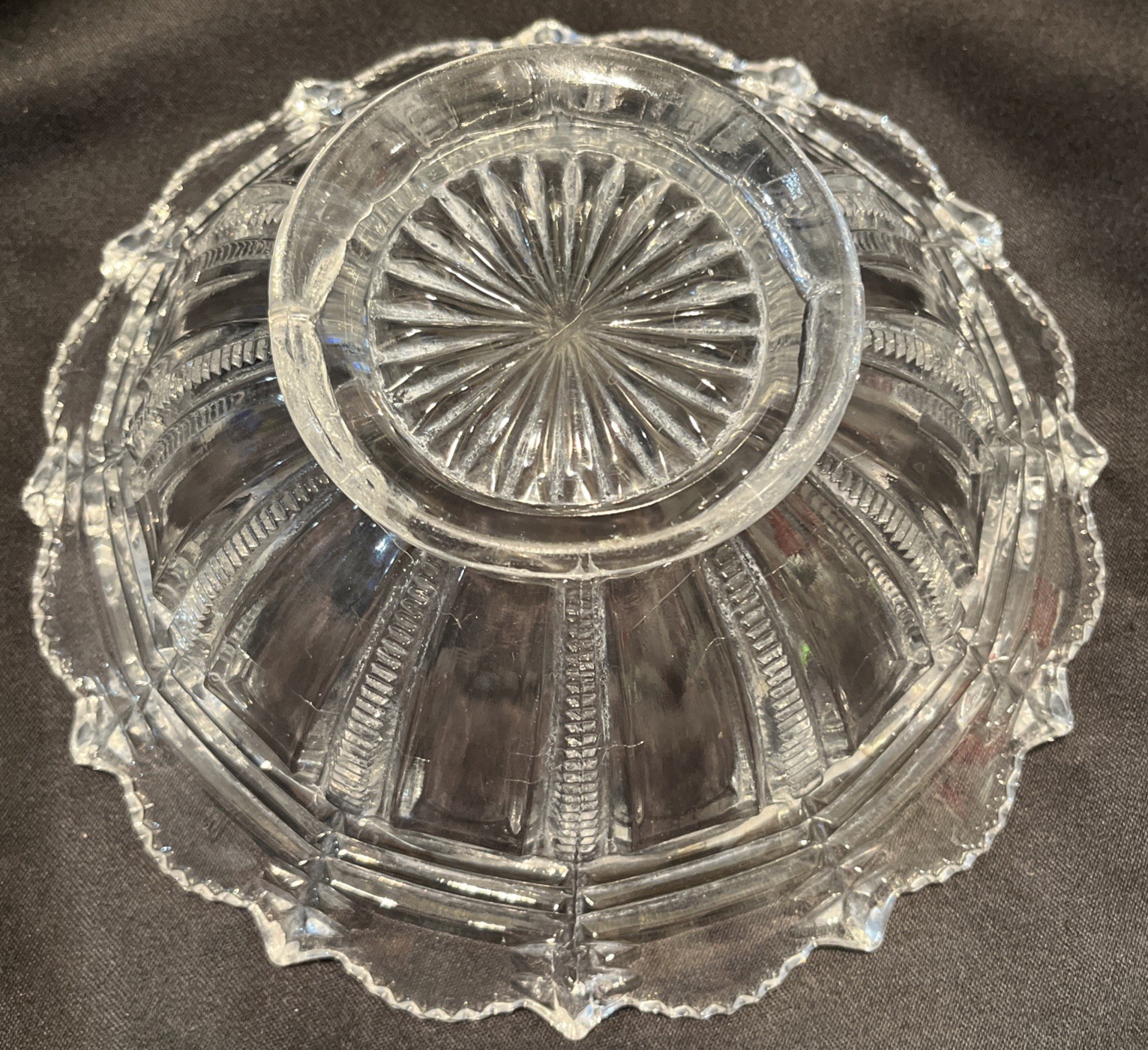 Antique Paris Bryce Higbee And Company Early American, Pattern Glass Bowl