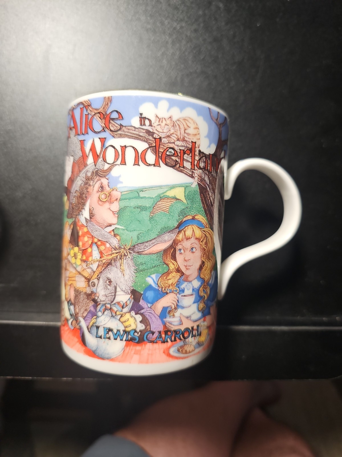 James Sadler Classic Stories Alice in Wonderland Mug-Bone China Gold Trim