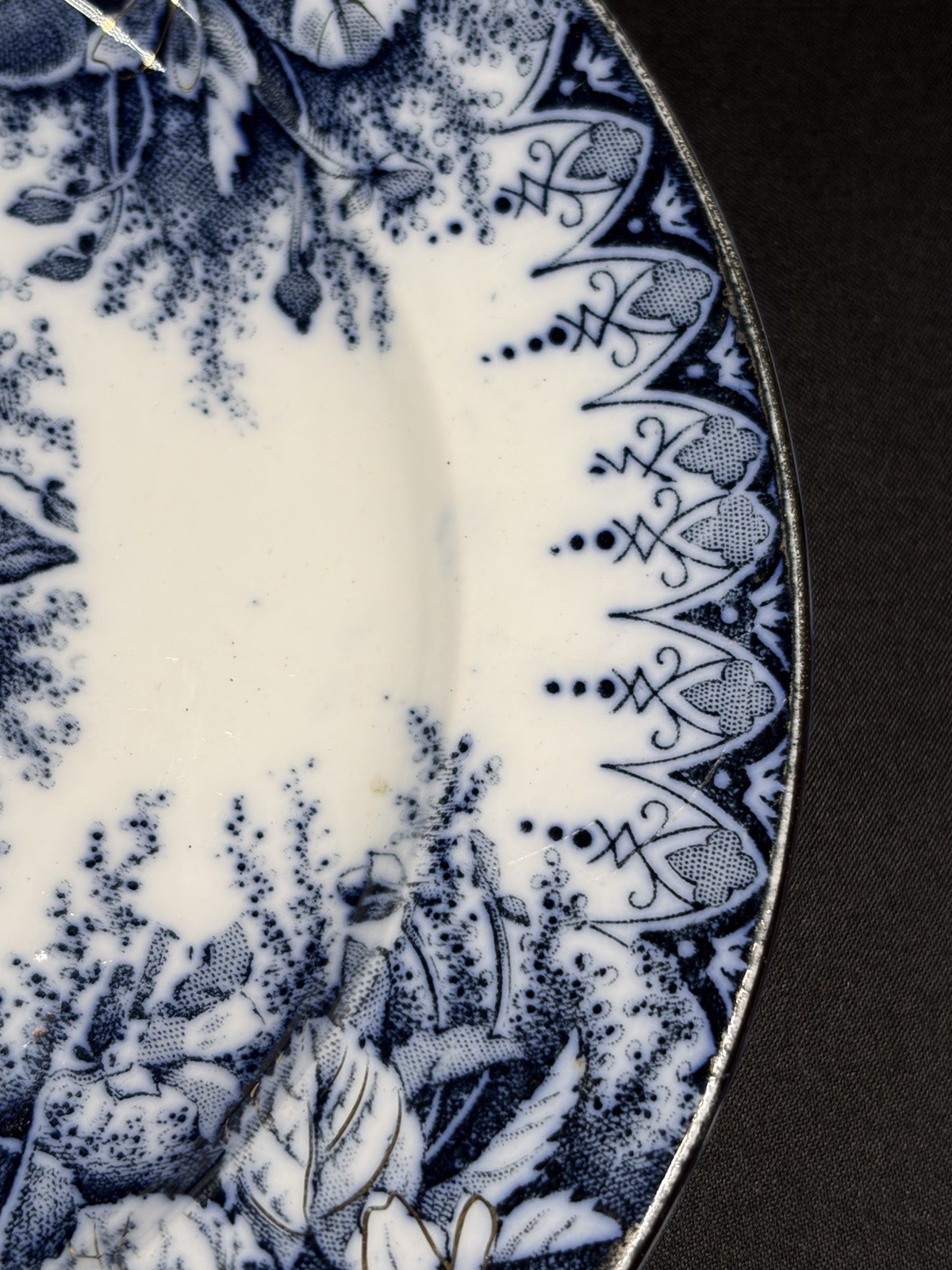 2 Antique Rare K G Keller Guerin Luneville France VILOETTE Flow Blue 7” Plates