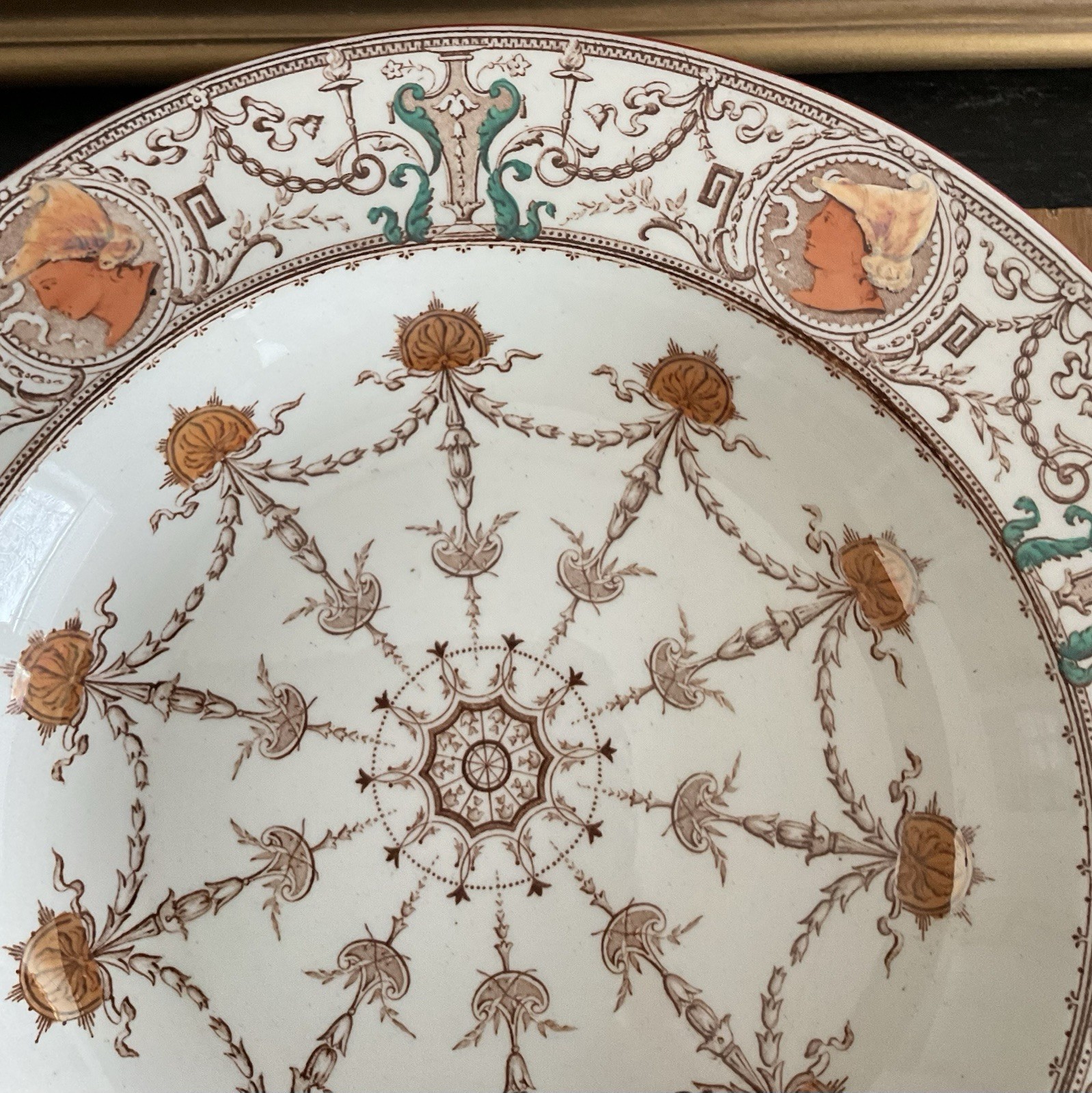(5) BROWN WESTHEAD MOORE & CO Pergolesi RIMMED BOWLS Aesthetic Antique 1875