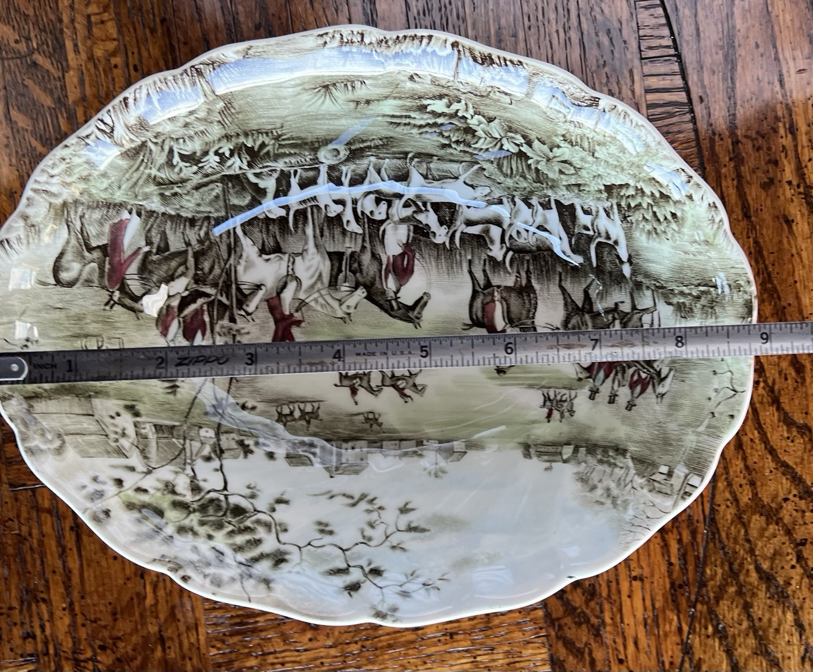 Johnson Bros Tally Ho Oval Vegetable Dish 7” x 9”. Mint Condition. 2 Available.