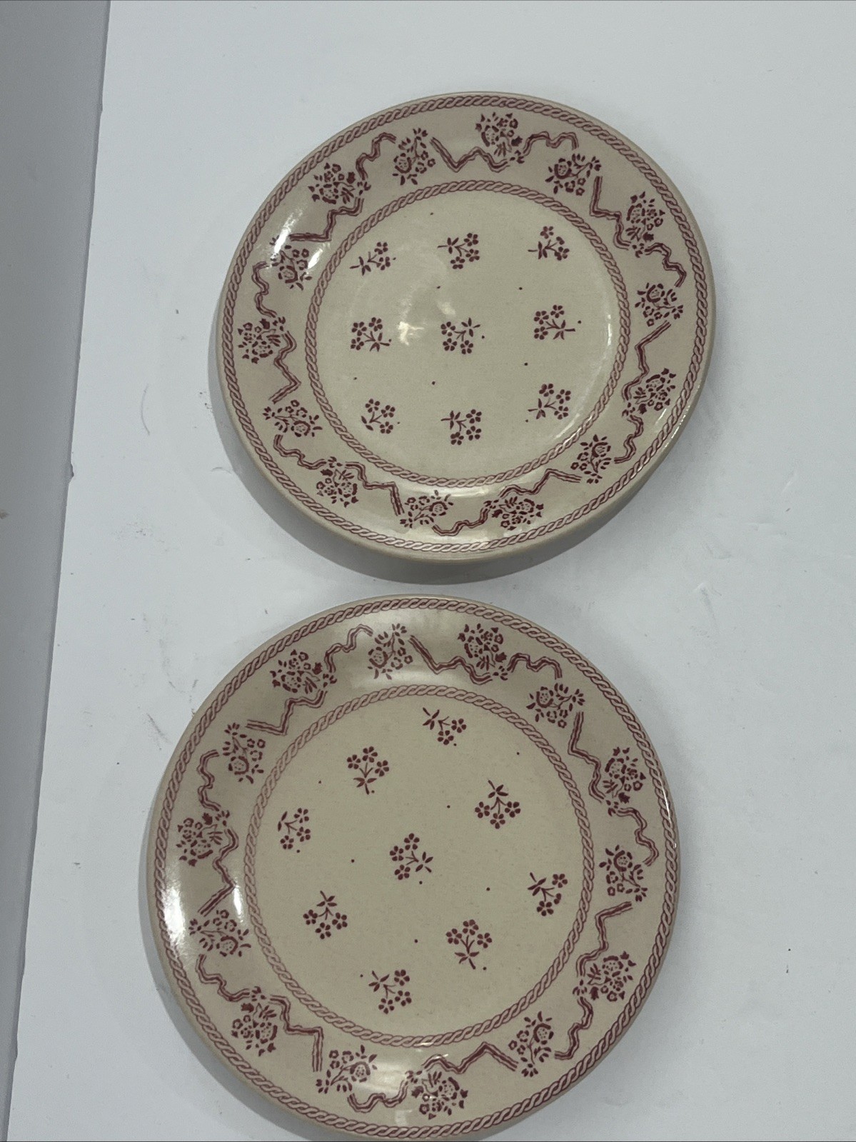 Laura Ashley Petite Fleur Johnson Brothers England Set Of 2 Bread Plates Pink