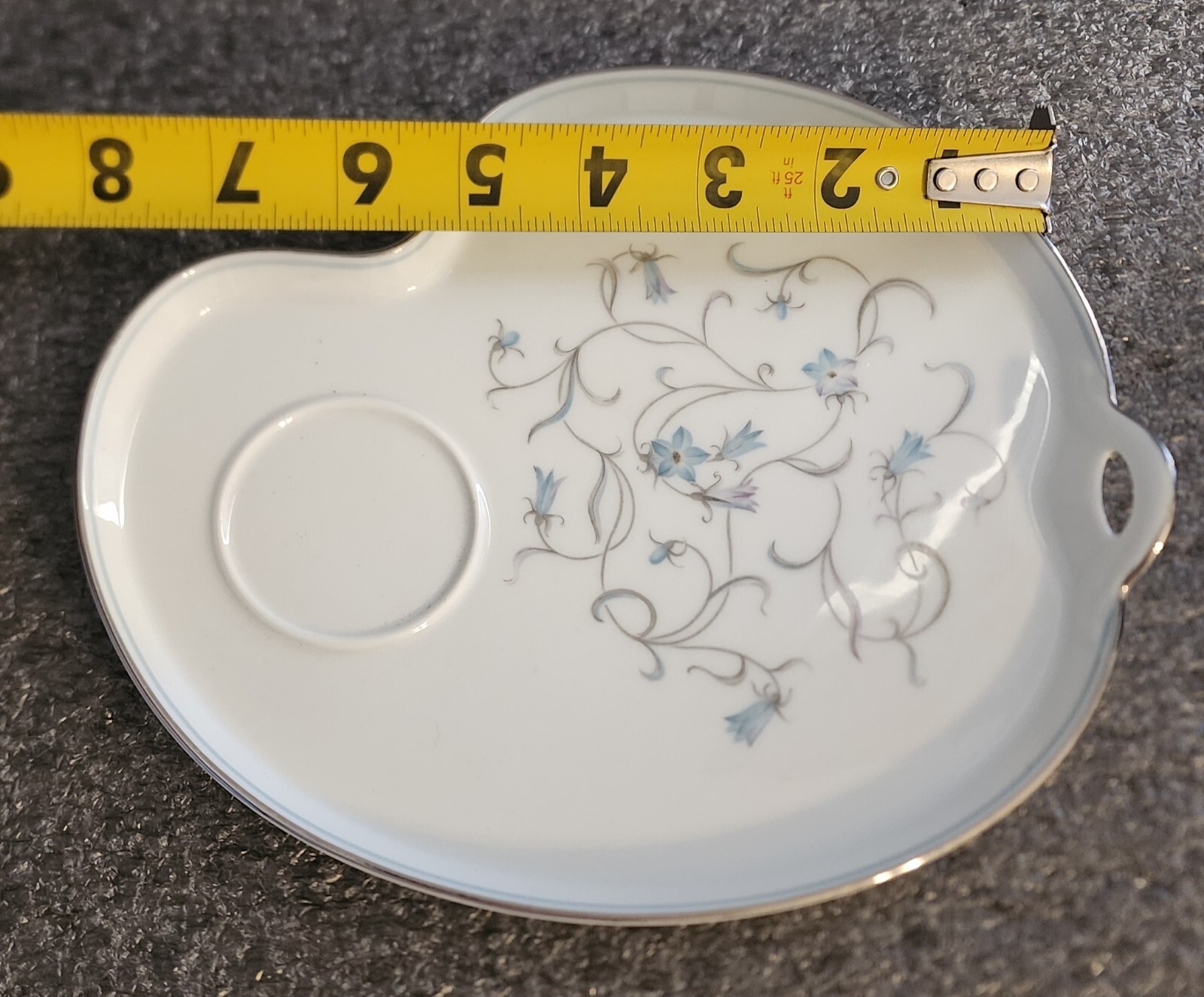Noritake Beaumont 5796 Snack Saucer Bluebell flowers, Platinum Trim, 1950