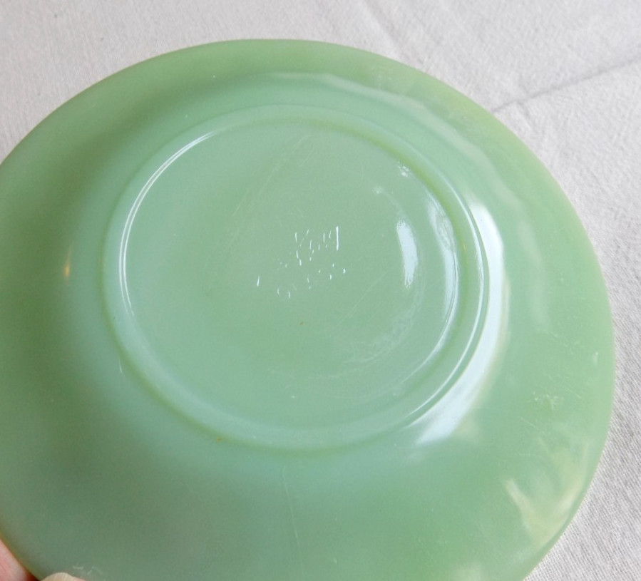 Vintage Fire King Jadeite Green Glass Creamer & Cup and Saucer Jadite