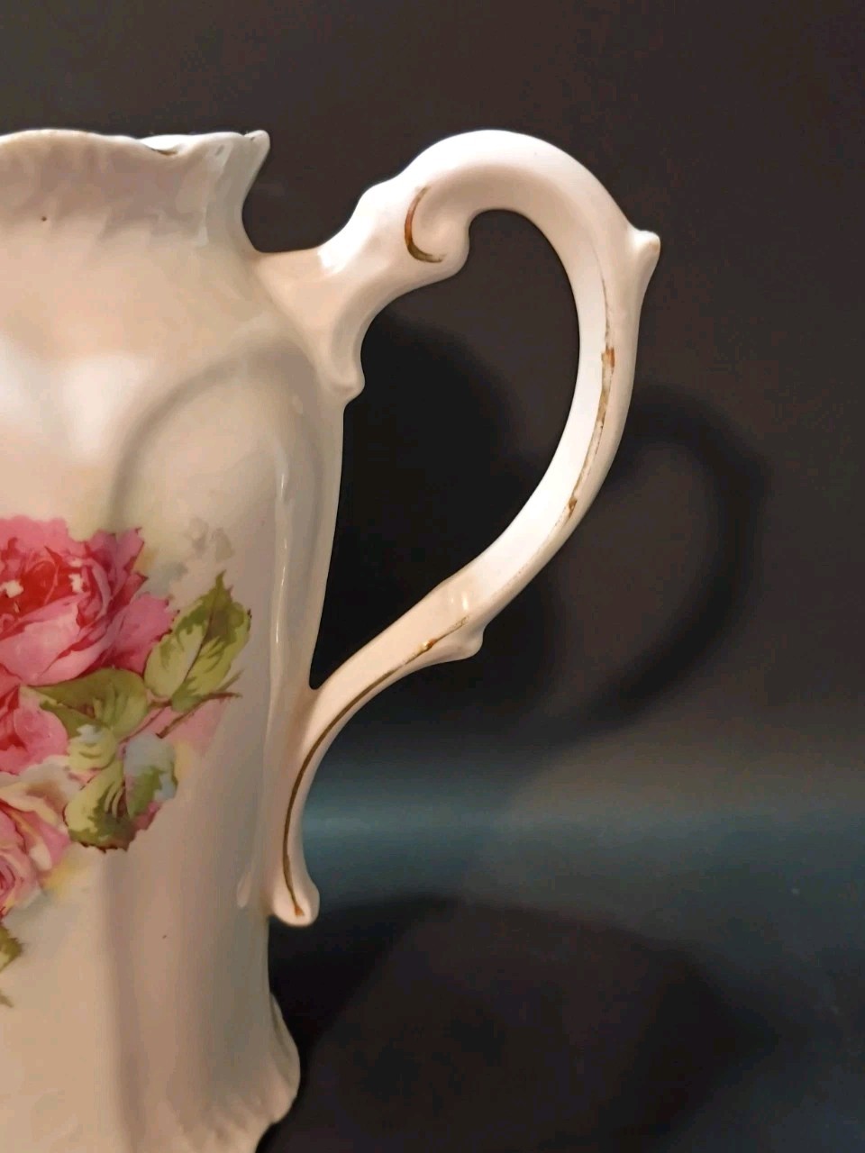 RS Prussia Porcelain Hot Chocolate Pot, Creamer & Sugar Bowl W/lid Roses Fluted