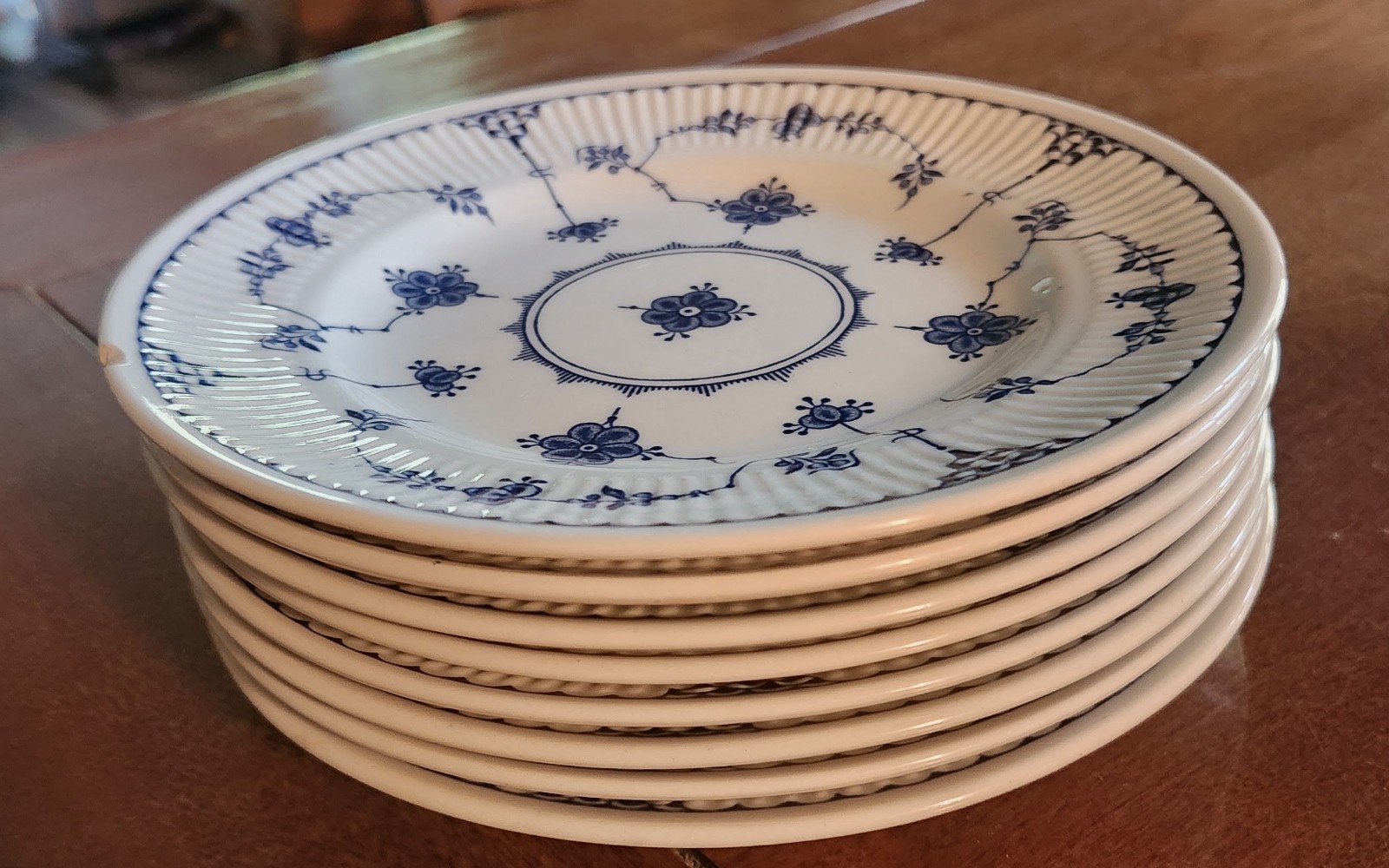 Porcelain Plates- Furnivals Limited “Denmark Blue” Pattern.