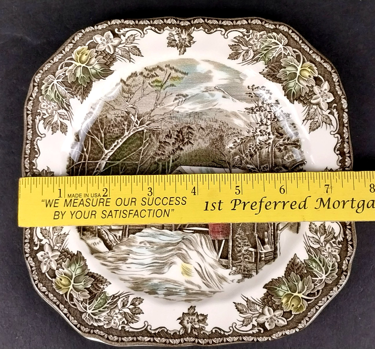 Vintage Johnson Brothers Friendly Village Covered Bridge Square 7.5” Salad Plate