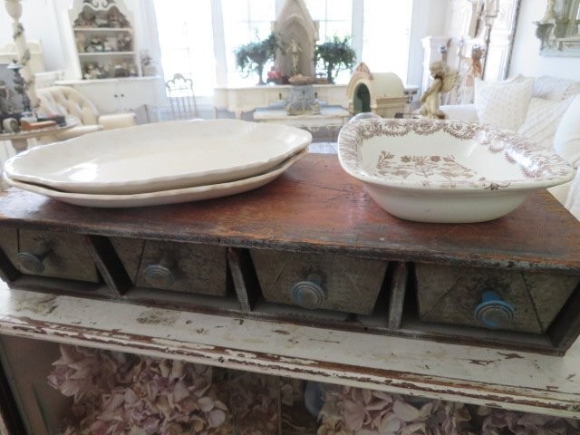 GORGEOUS Old Vintage WHITE BROWN Transferware IRONSTONE DISH Bowl Boote England