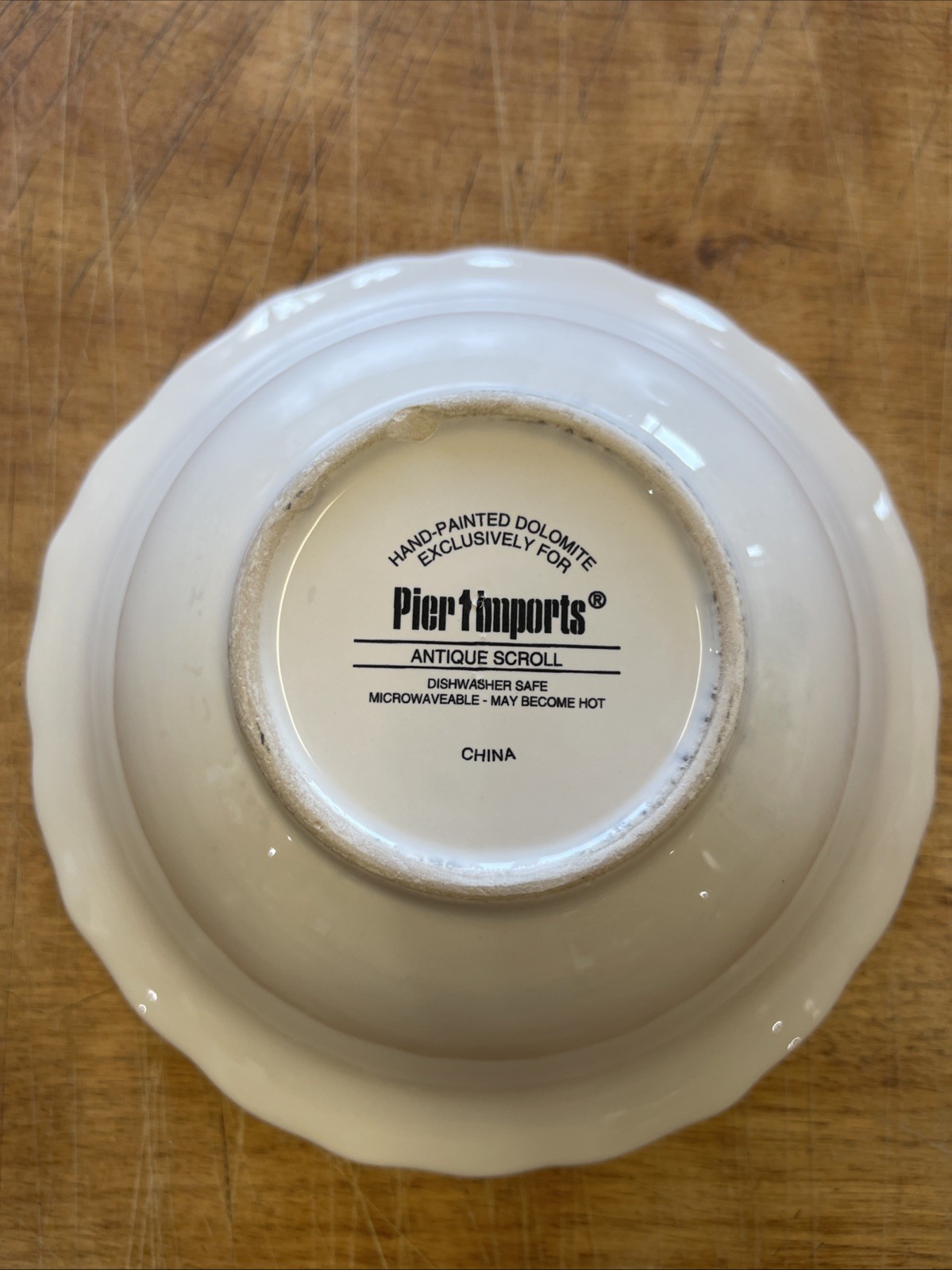 Pier 1 ANTIQUE SCROLL WHITE Coupe Cereal Bowl 7 in 1 ea 3 available