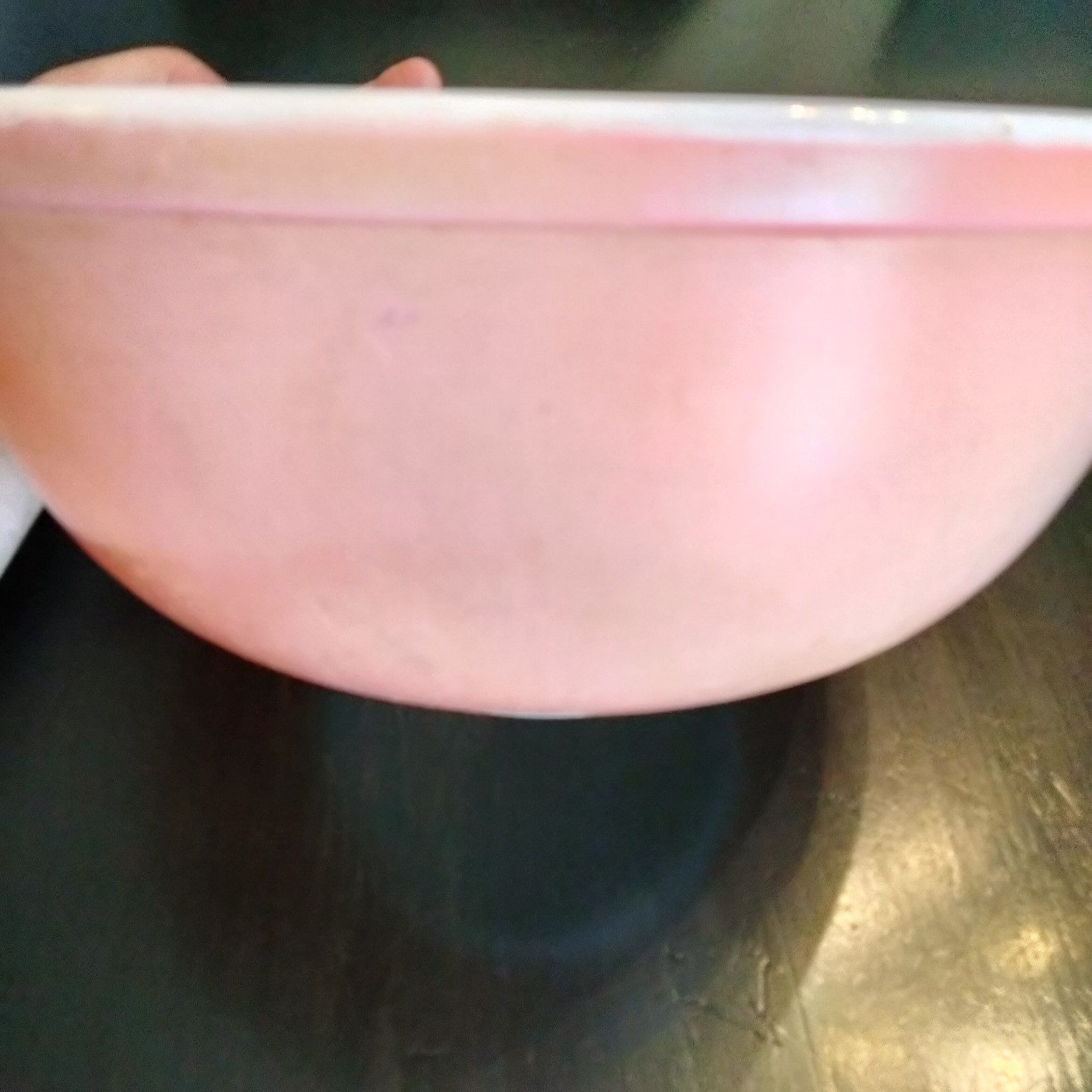 Vintage PYREX Flamingo Pink/peach color 4 Qt. Mixing Bowl # 404 4 Quart lot pics