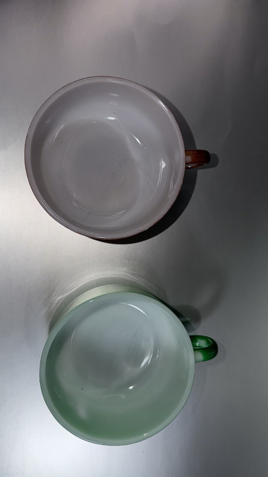 Vintage Lot of 6 Retro Colors Stackable Glasbake J-2711 Soup Bowl/Mug USA Made