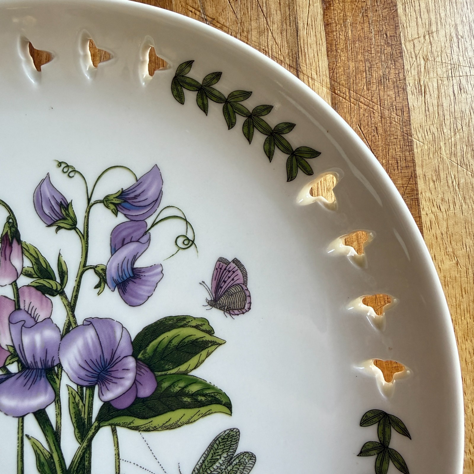 Botanic Garden Portmeirion Pierced Edge Plates 8.5″ Salad/Dessert- Set of 3
