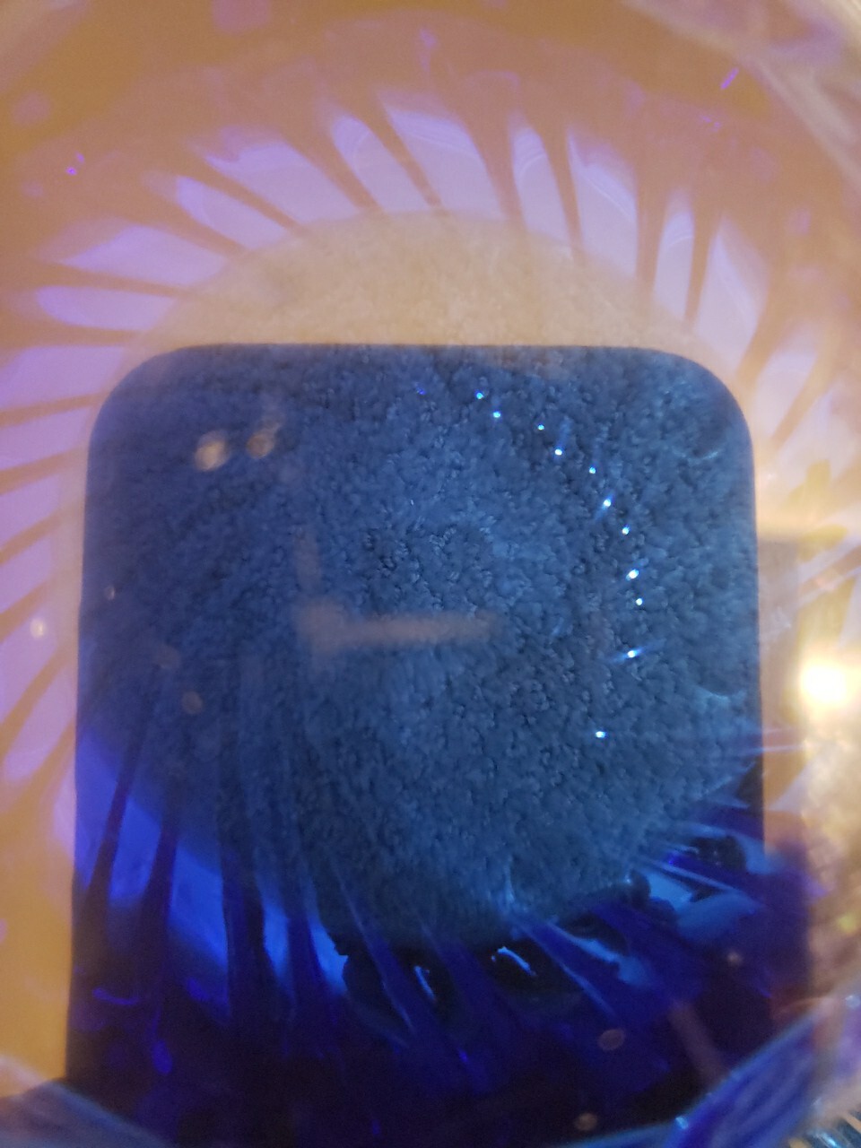 Murano Cobalt Blue Glass bowl Twisted @ Fluted 14inch 5 1/2high 9 pounds 8 sided