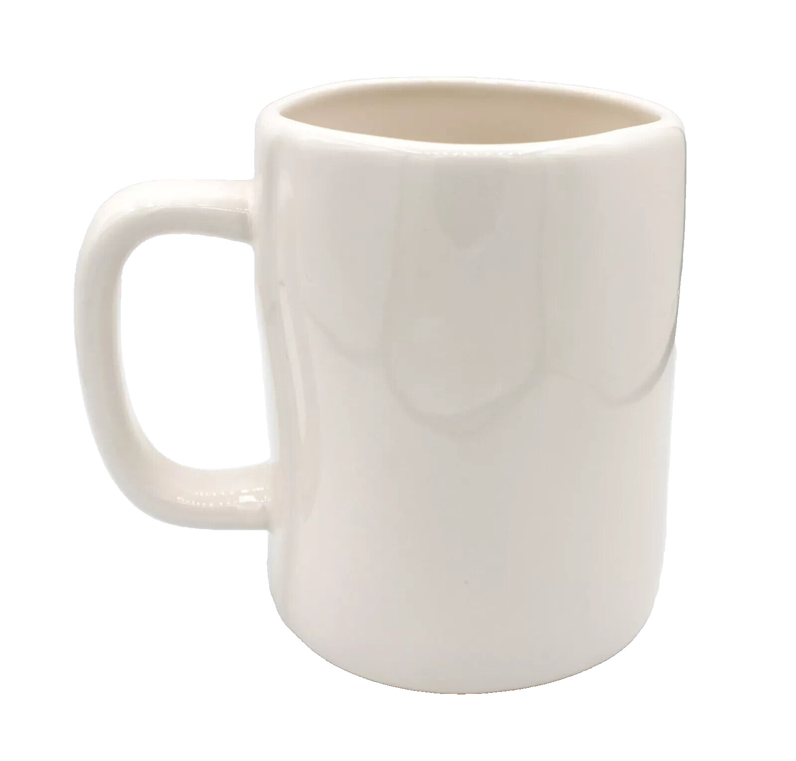 Rae Dunn 5×3.75″ Cocoa Coffee Mug Cup 20oz ivory White/Red