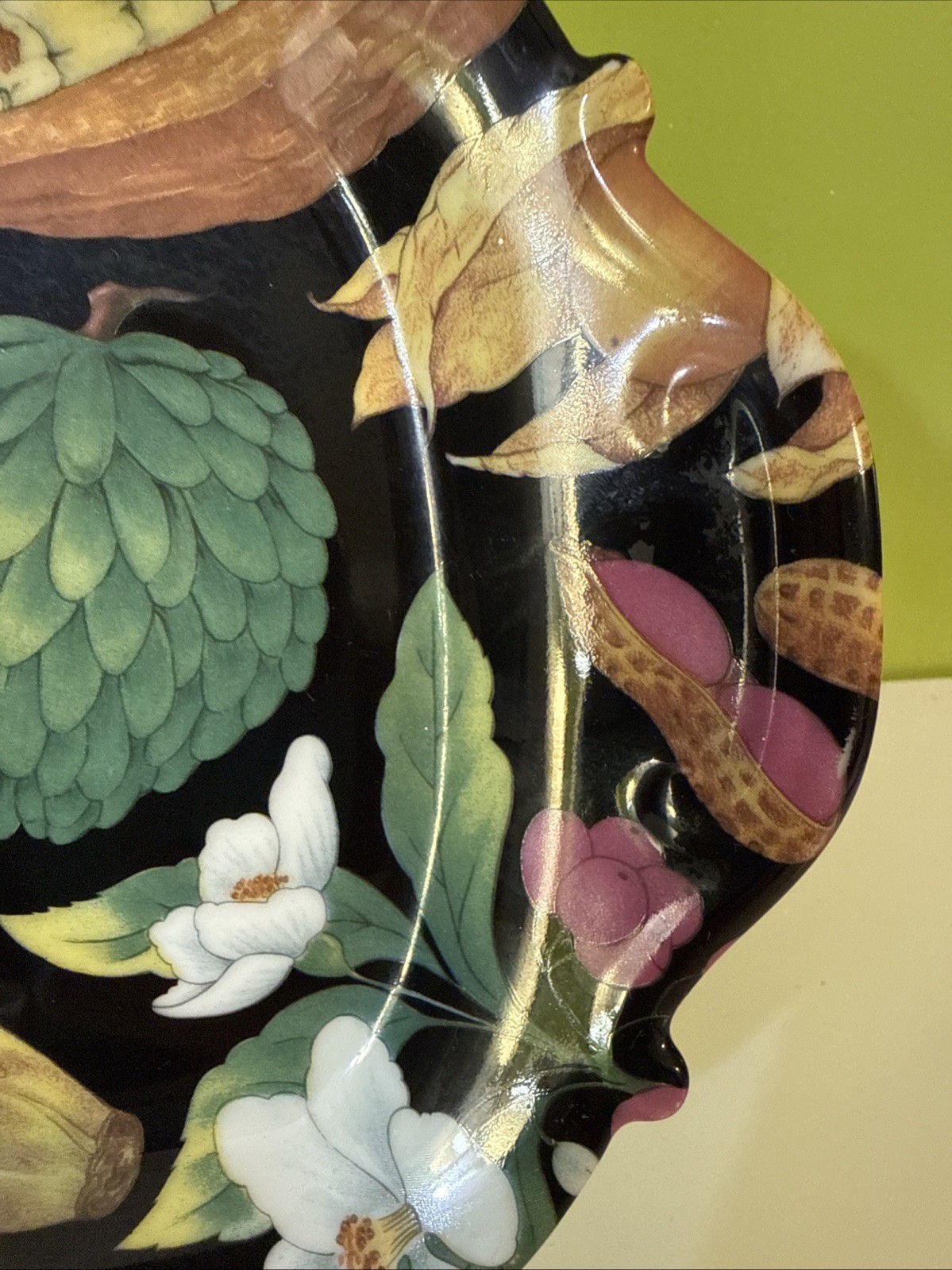 Rare Vintage Philippe Deshoulieres Limoges Tropical Fruits Porcelain Tray 16”