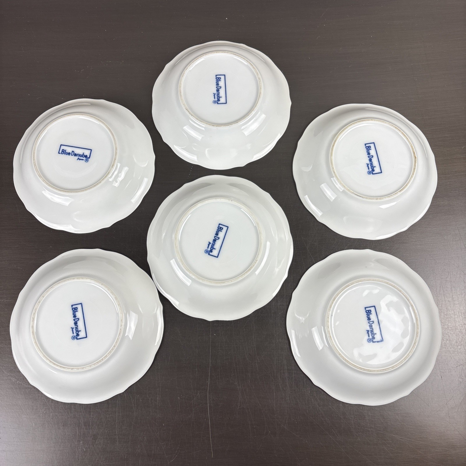 6 BLUE DANUBE JAPAN Onion 5 1/4″ Berry/Fruit / Cereal Bowls Set of 6 Rect Mark