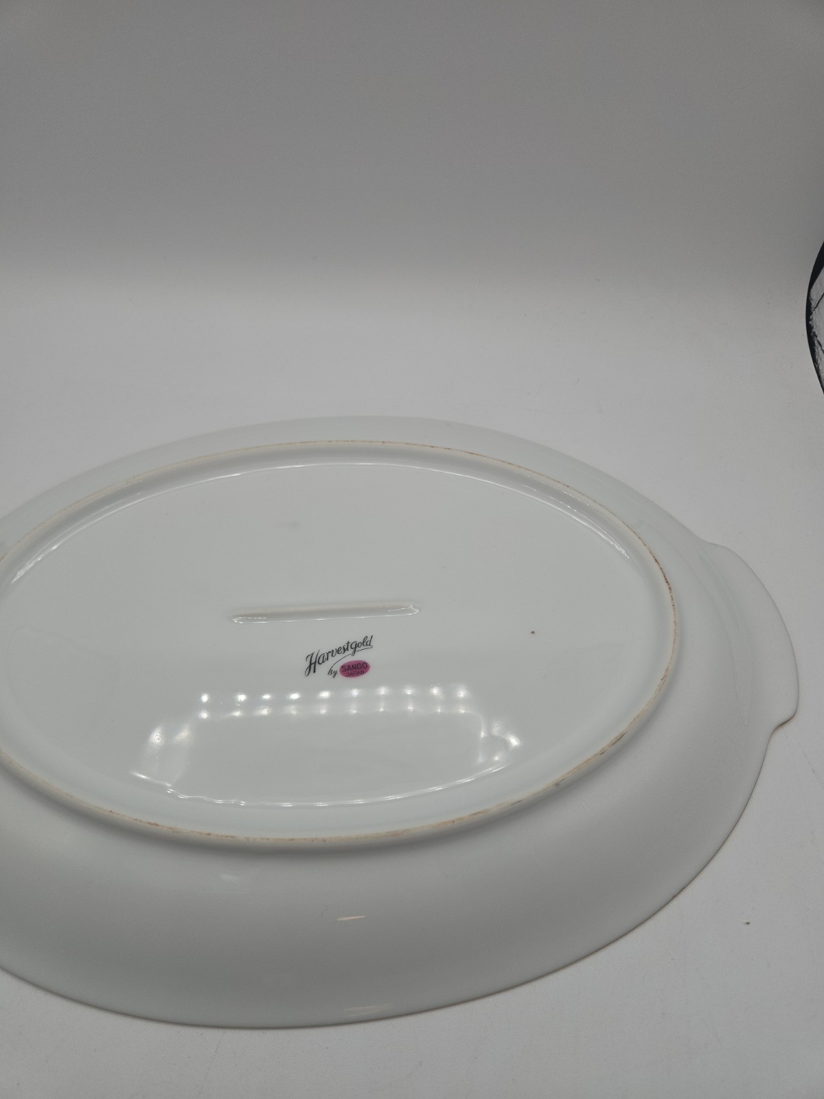 SANGO HARVEST GOLD PORCELAIN SERVING PLATTER-12 3/8″ BY 8.5″-MADE IN JAPAN.