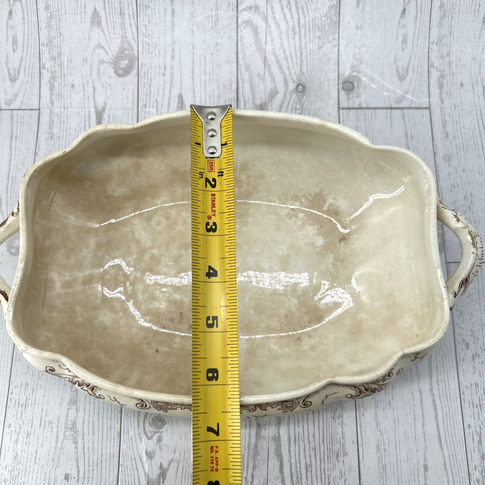 Antique 1800’s Brown Transferware Lidded Vegetable Dish Harvard H&CoC England