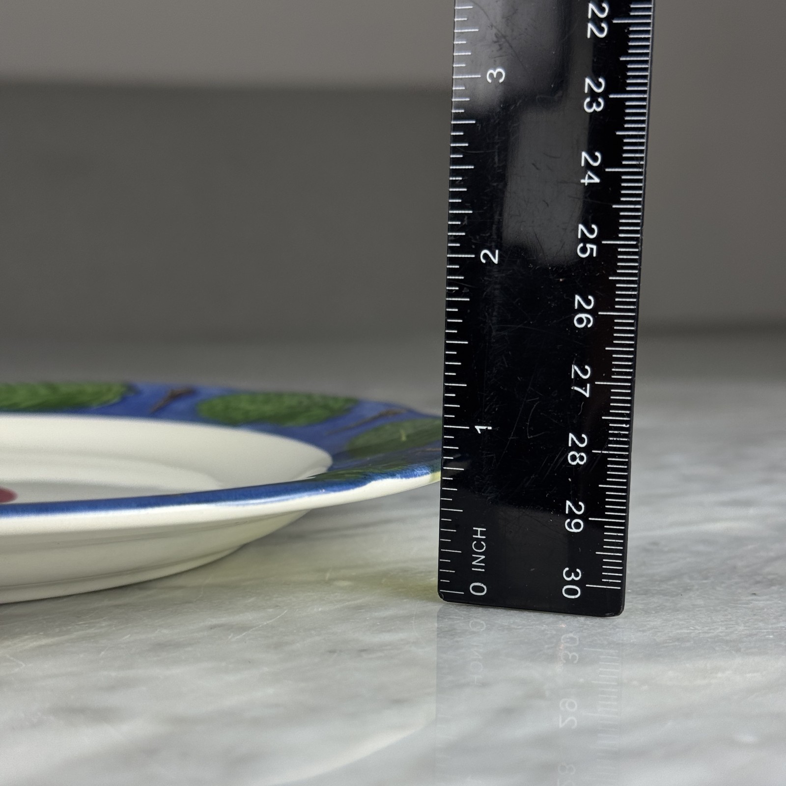 Set Of 6 POIVRE ET SEL BLUE Salad Plates 8.75″ Vintage Faiencerie De Gien France