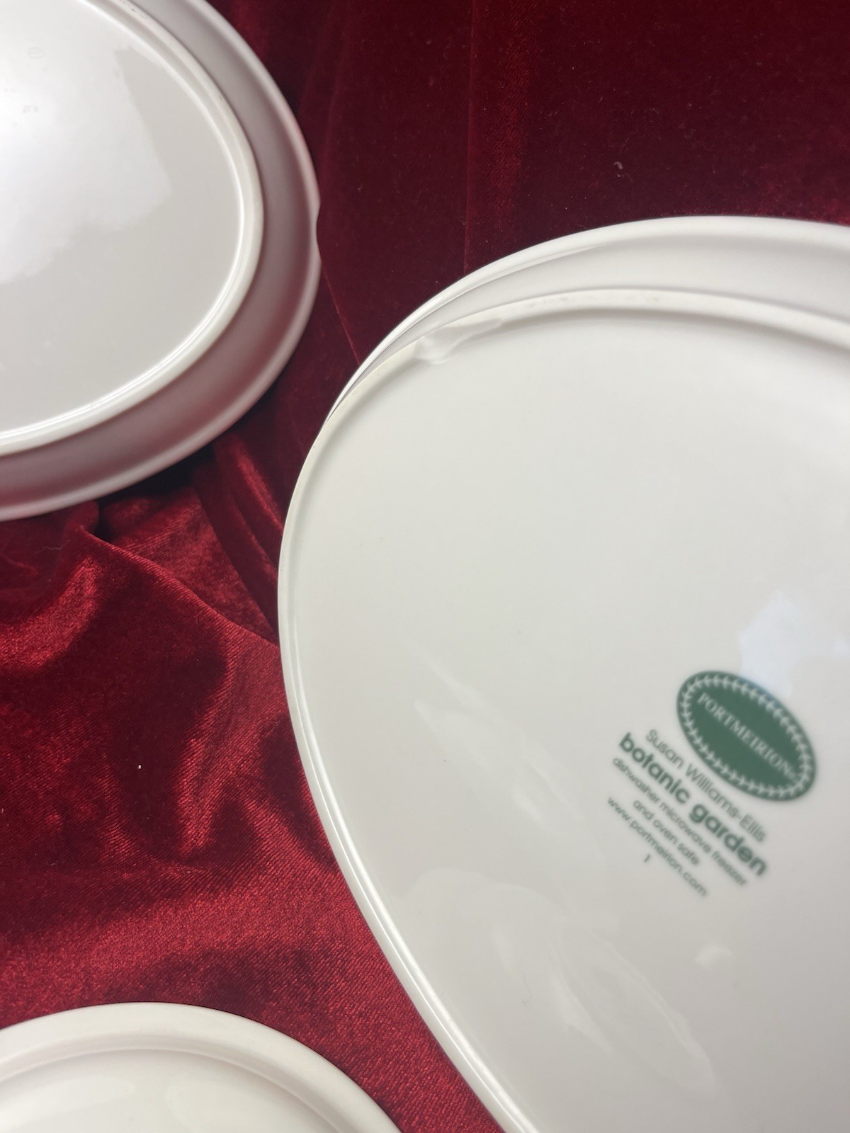 Portmeirion Botanic Garden Lot (4) Pc Set 2 Oval Plates 2 Saucer Dip Plates