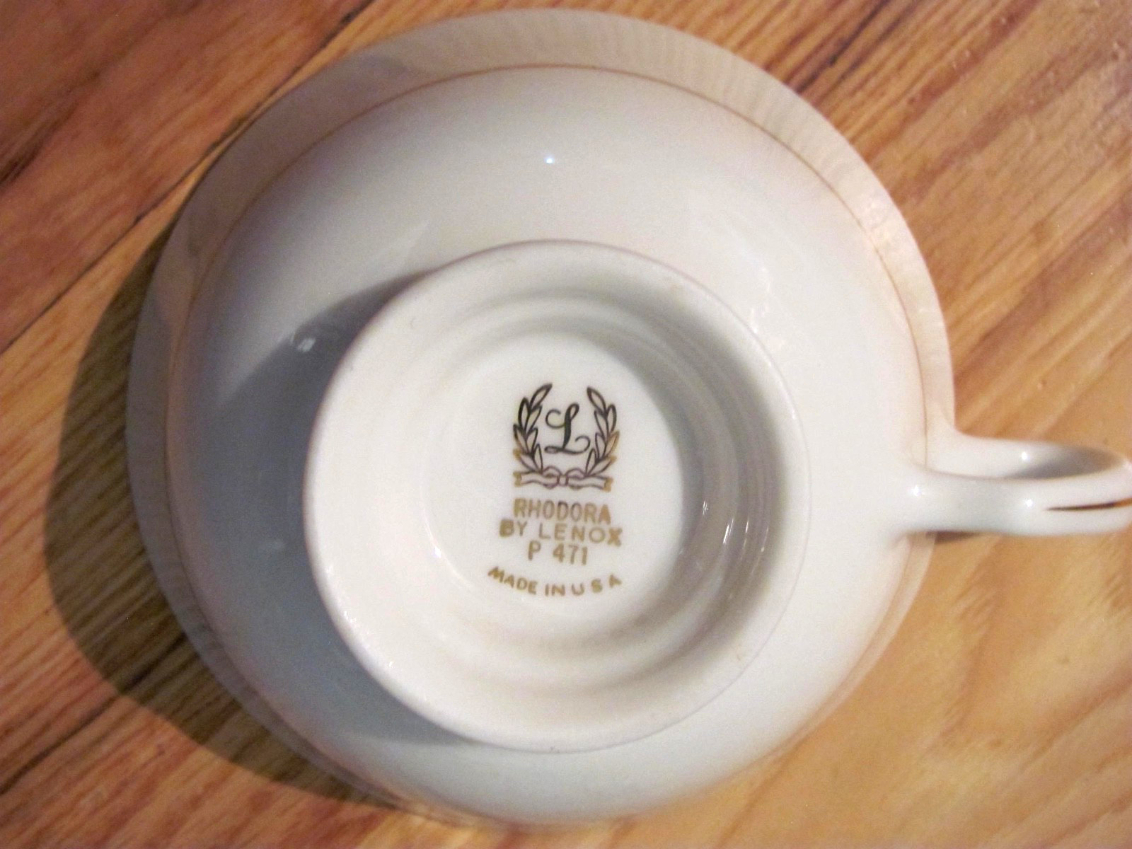 LENOX Rhodora Footed Cup Ivory Roses Gold Trim Height: 2 1/8 in Width: 4 1/8 in