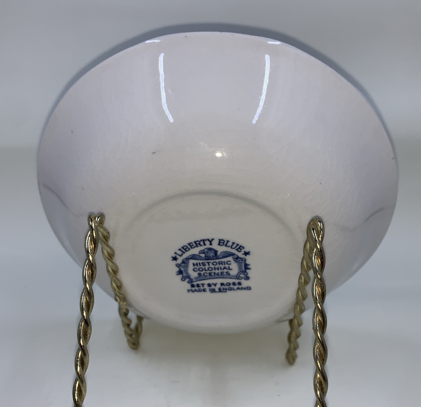 Liberty Blue Historical Colonial Scenes Berry Bowl 5″ Betsy Ross Blue White VTG