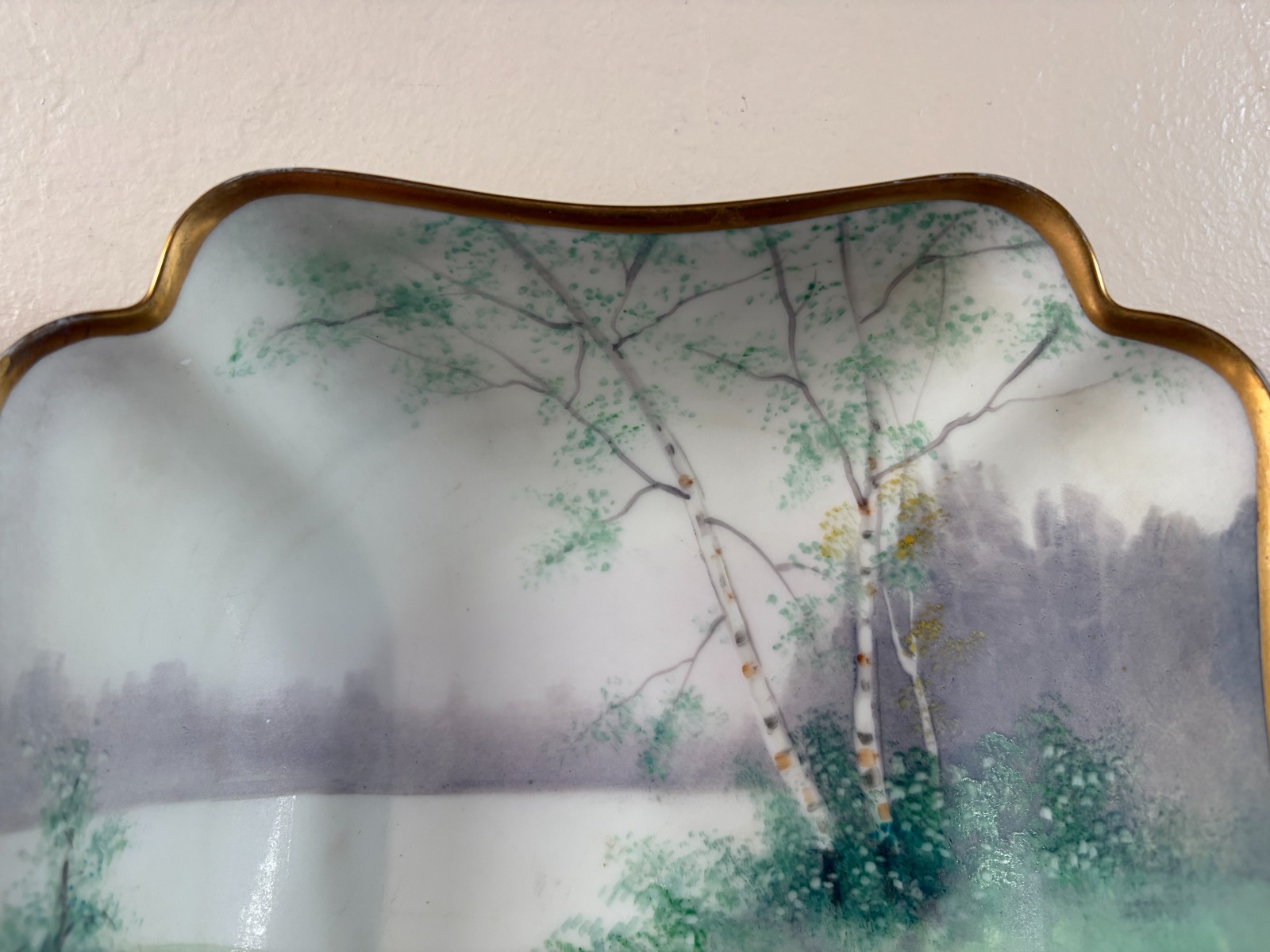 Pickard Vellum “Wildwood” Large Square Bowl Florence James