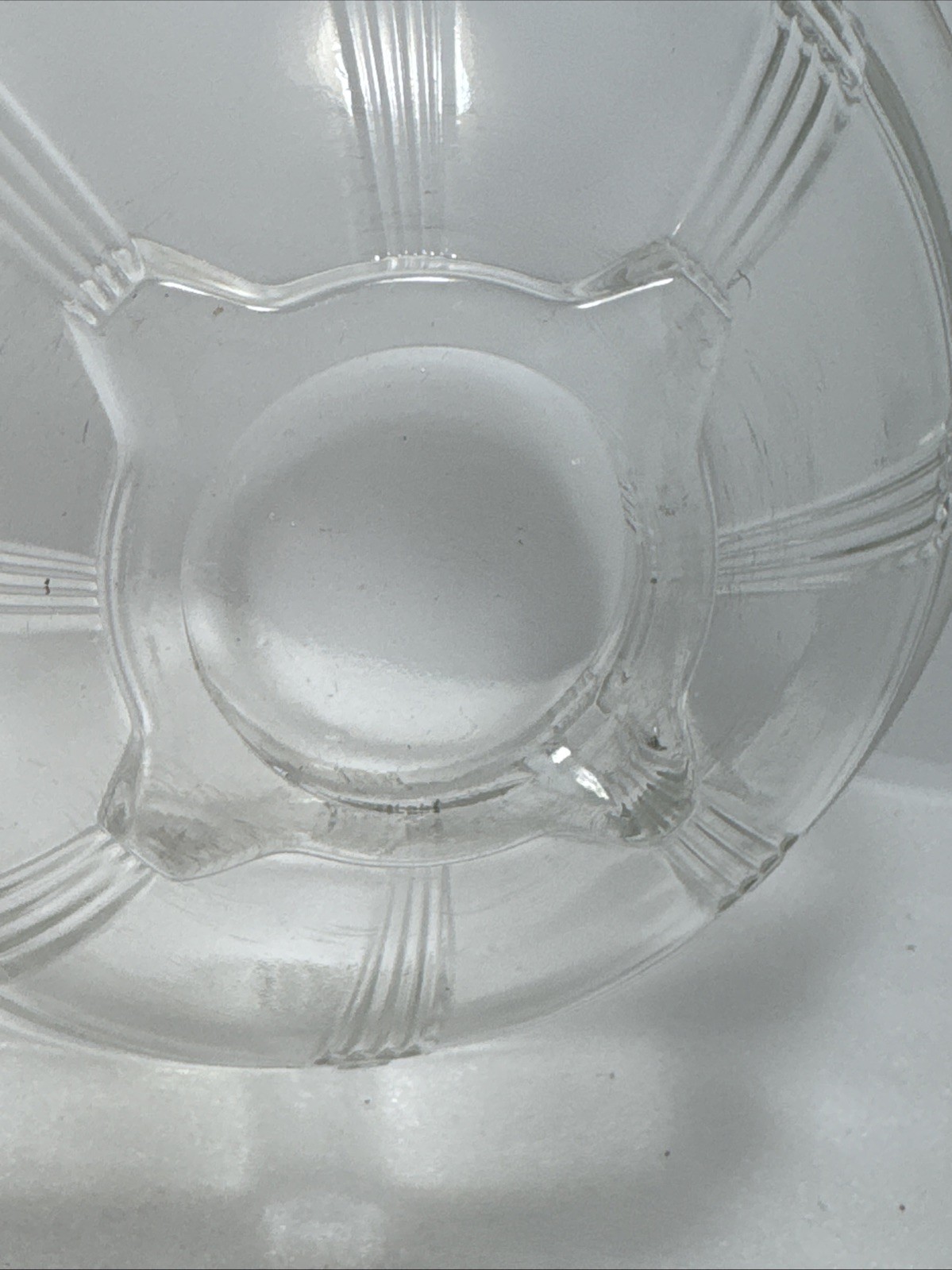 Vintage HAZEL ATLAS Clear Mixing Bowl Criss Cross Rolled Rim Lot 0f 2