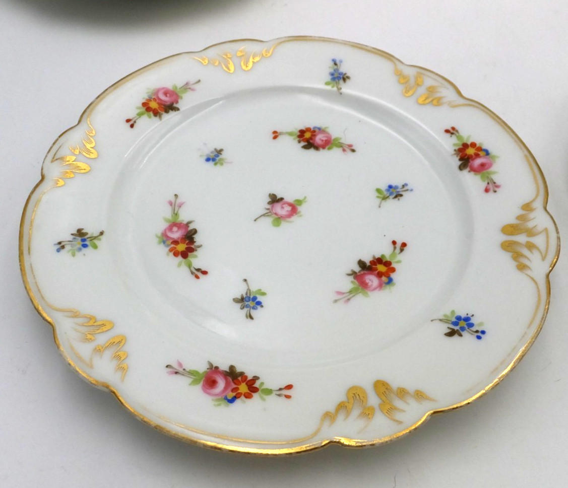 Haviland & Co. Limoges Plates, 7 1/2 inches, Florals, Gold Gilt, Set of 5