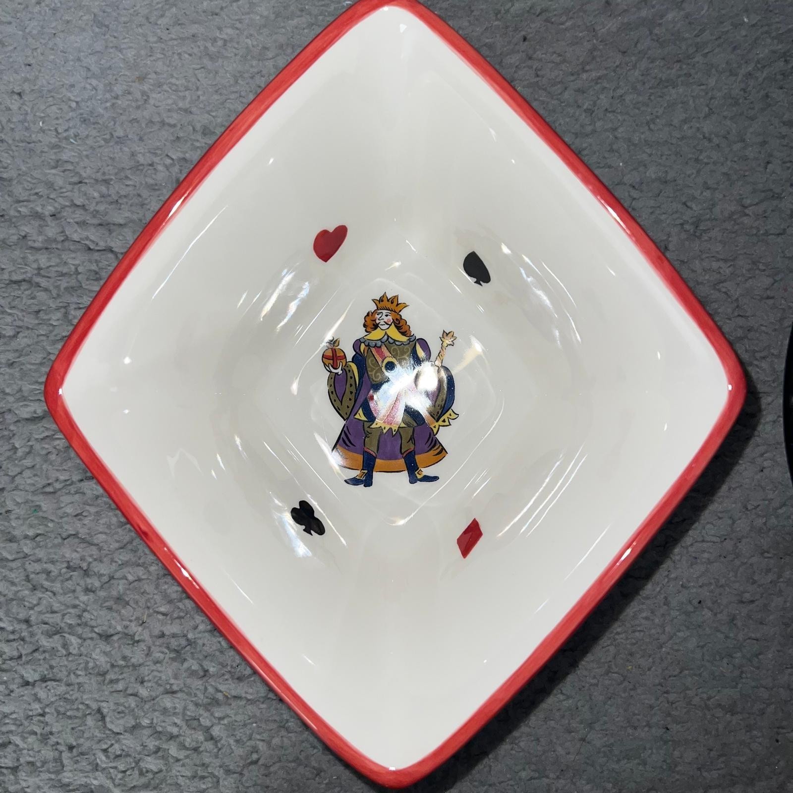 Lot of 4 Tabletops Gallery King of Hearts Snack Bowls Heart Diamond Spade Club