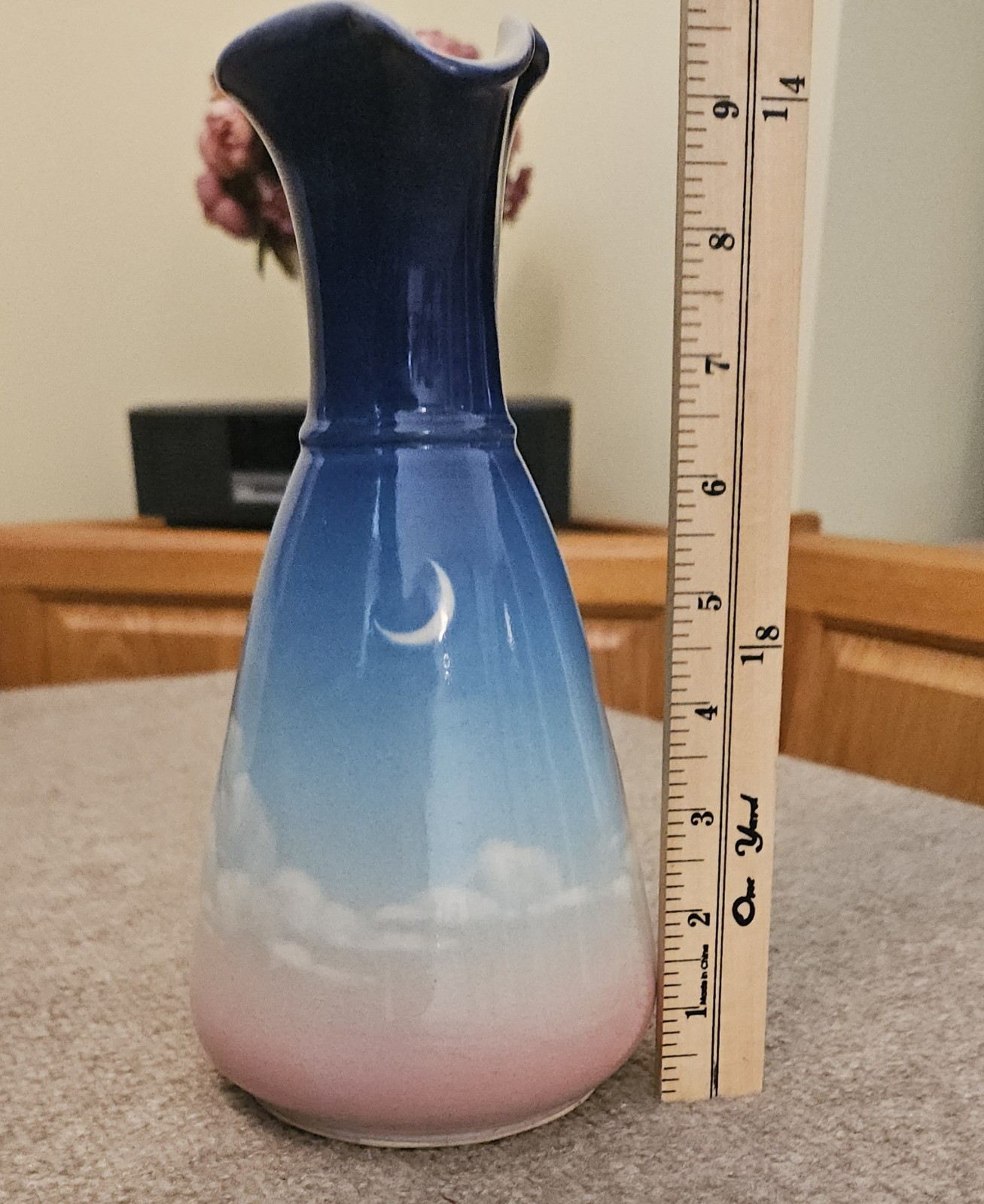 Pye In The Sky Pottery Pitcher Signed Shorba 1985 Dusk Marked Signed 9″