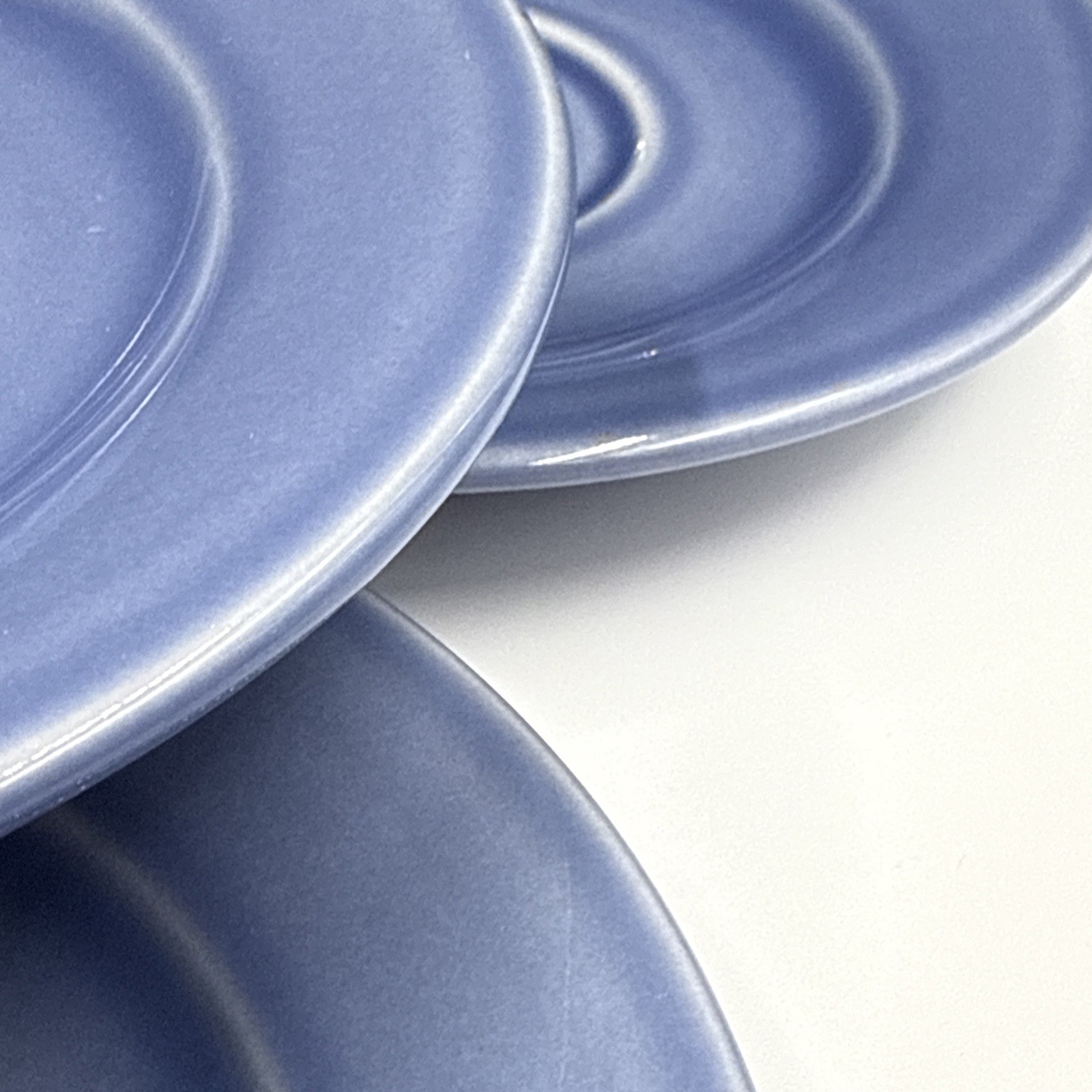 Williams Sonoma BELVEDERE CORNFLOWER BLUE Set Of (4) 6 3/4″ Saucers Portugal