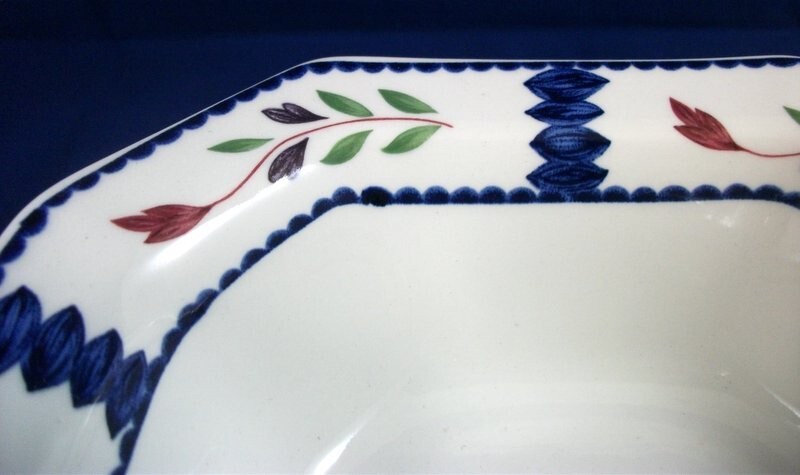 Adams Lancaster Hexagon Oval Vegetable Bowl 9 1/2 Inch Length