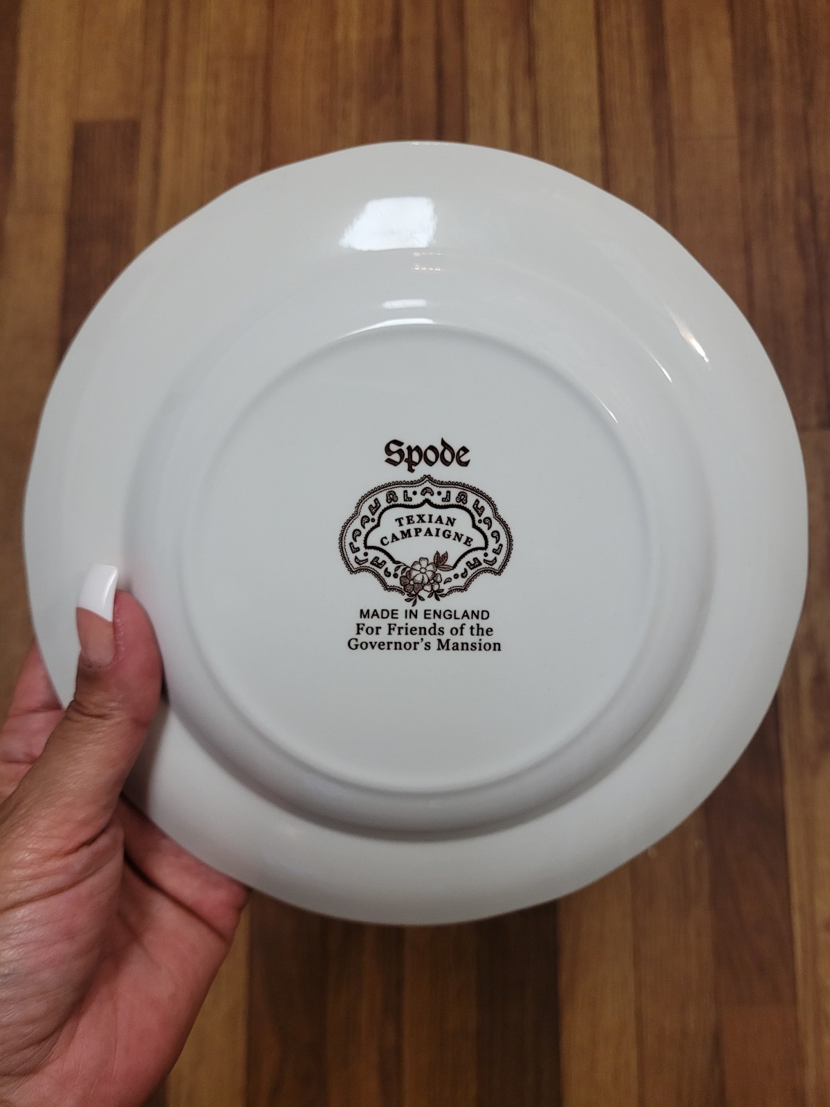 Vtg. Spode Texian Campaigne Plate Brown White Ceramic England Round 8in