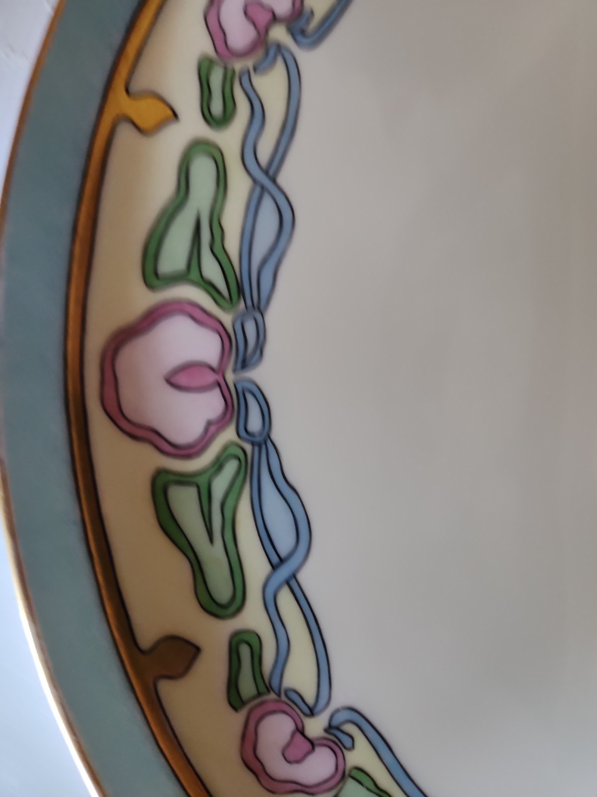 Art NOUVEAU 1930 Tressemanes & Vogt Limoges France H.P. Platter SIGNED L. LANCE