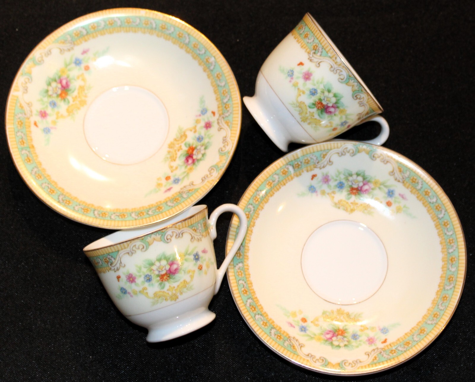 Occupied Japan Set of Two Matching Demitasse Cup & Saucer Sets
