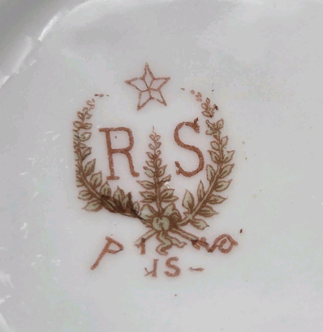 RS PRUSSIA Small Coffee Chocolate Demitasse Cup 3″ Foxglove Set of 3 Antique