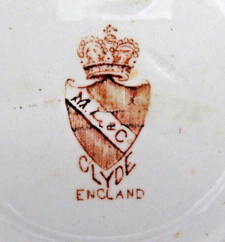 Brown Transferware Cup & Saucer M. L. & Co. Staffordshire England “Clyde”