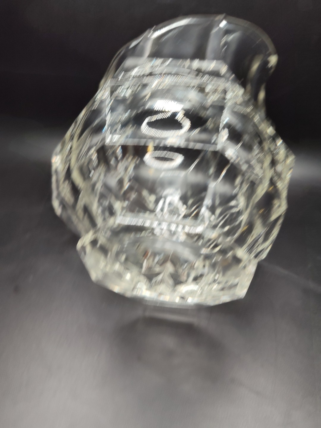 Vintage Heavy Paneled Clear Glass 7”H x 8″L x 5″W Pitcher Juice