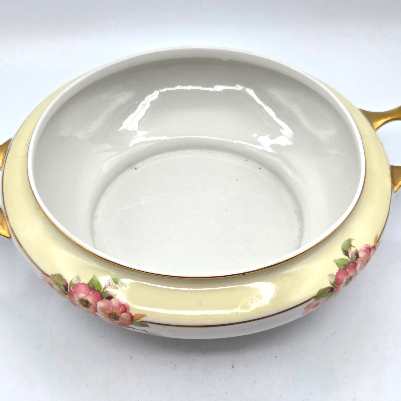 Jackson China Floral Covered Casserole Dish with Lid Gold Rim VINTAGE