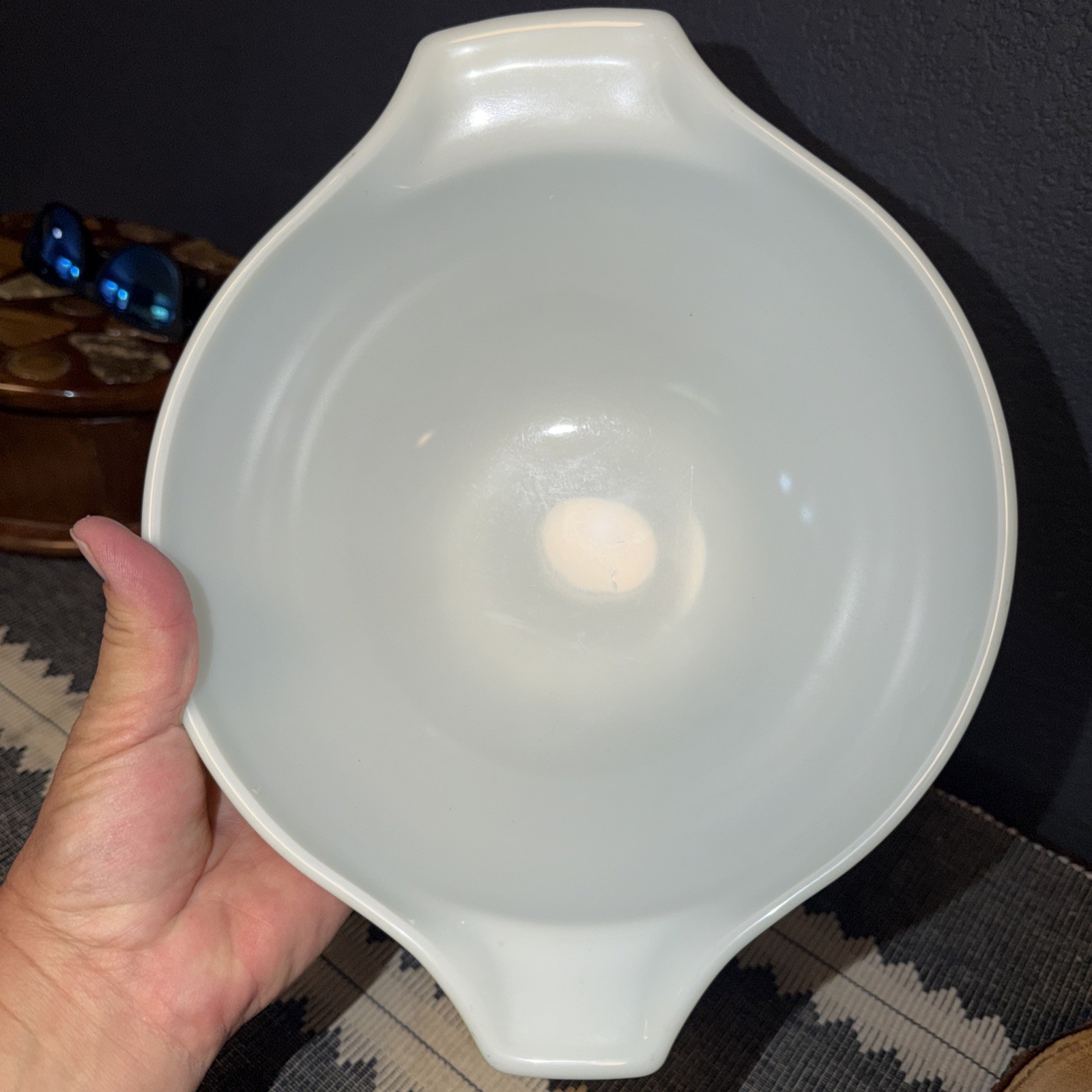 VTG Pyrex Green Square Flowers/Verde Cinderella Dbl Spout Nesting Bowls Set of 4