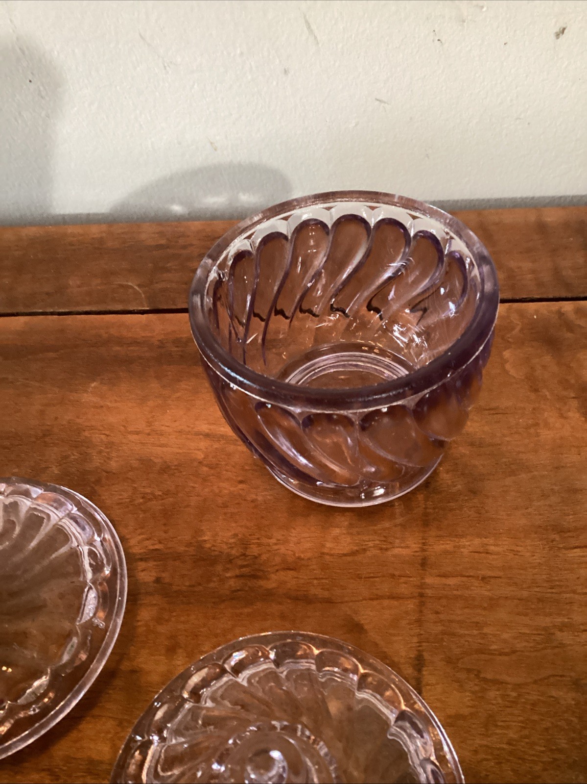 Lot Of 5 Antique EAPG Sun Purple Amethyst Glassware pcs- Sugar Bowl, Creamer +