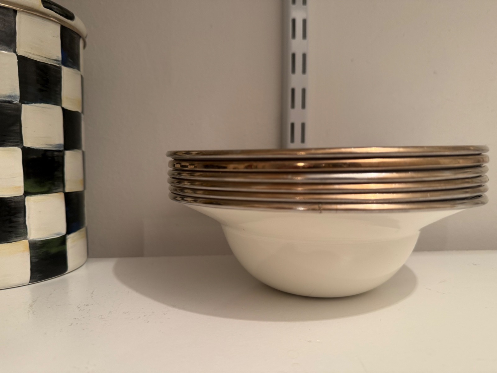 McKenzie Childs classic metal 8″ small bowls