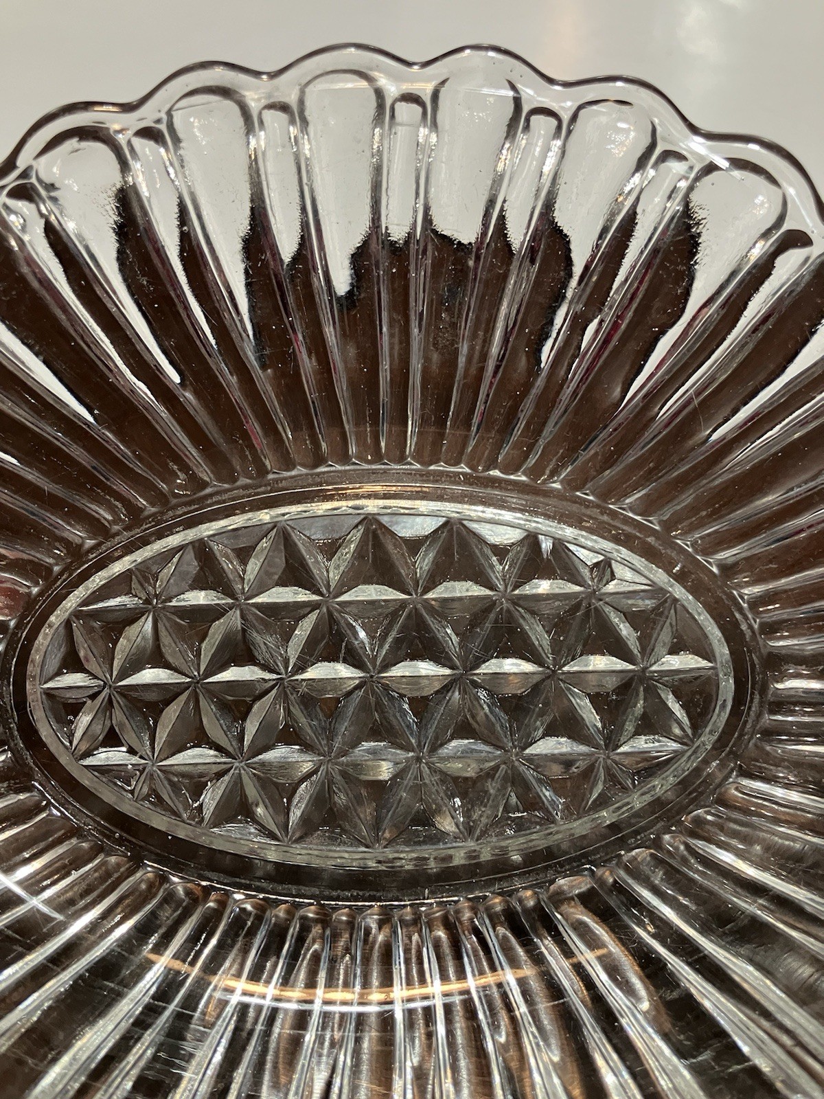 Vintage Anchor Hocking Co Dish Pattern Loop and Diamond Circa 1940-1960