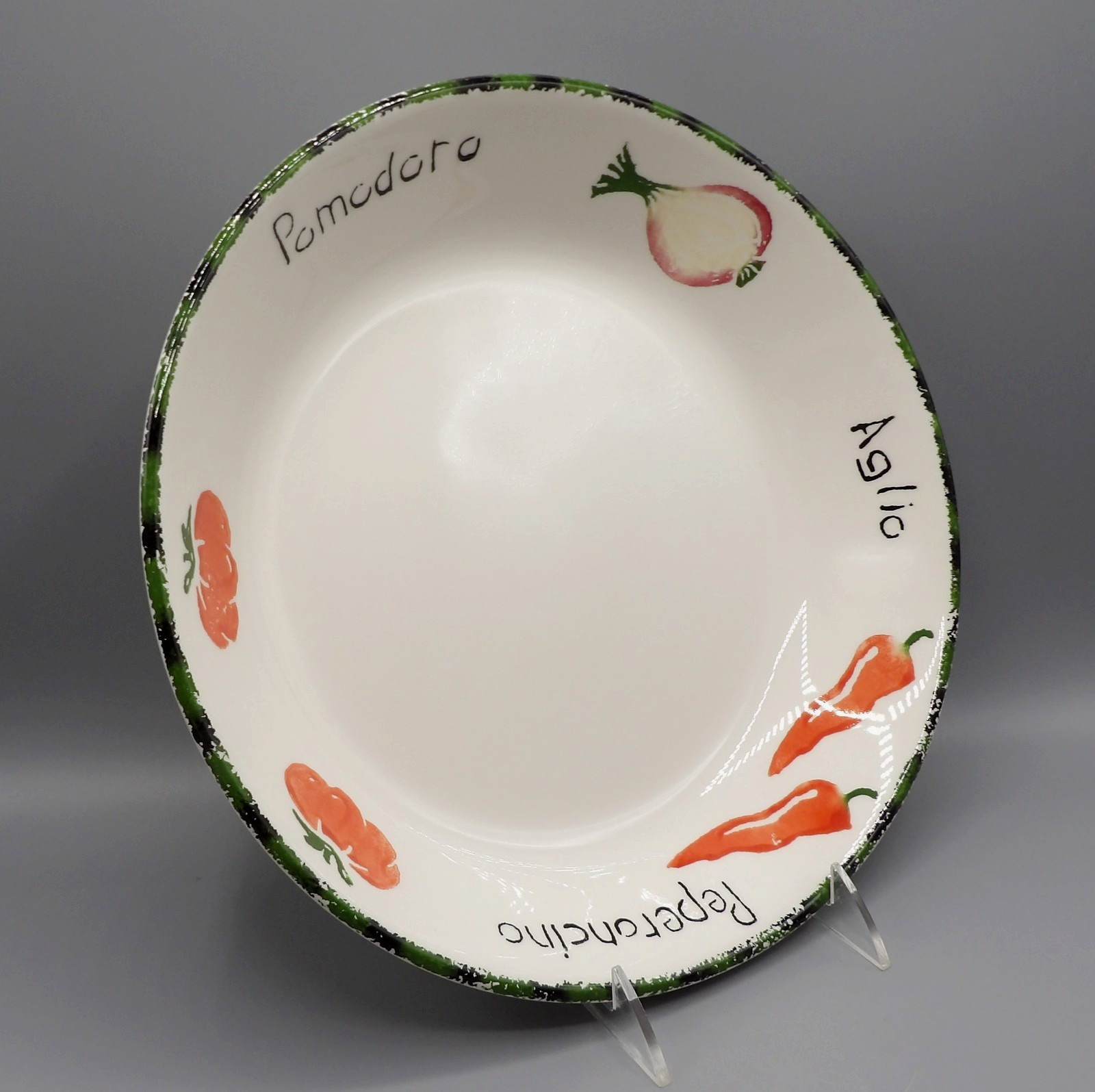 Pomodoro by Pier 1 Pasta Serving Bowl Mixed Vegetable Design
